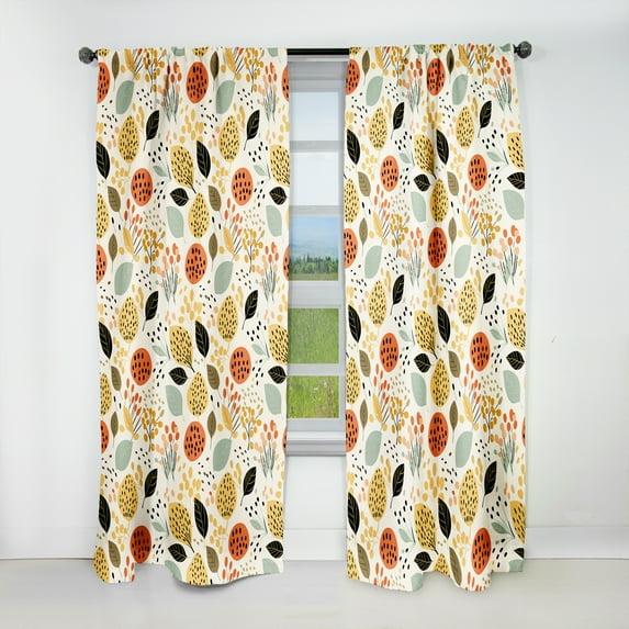 Design Art Soft Color Leaves Tropical Pattern I Polyester Blackout Single Curtain Panel Single Panel