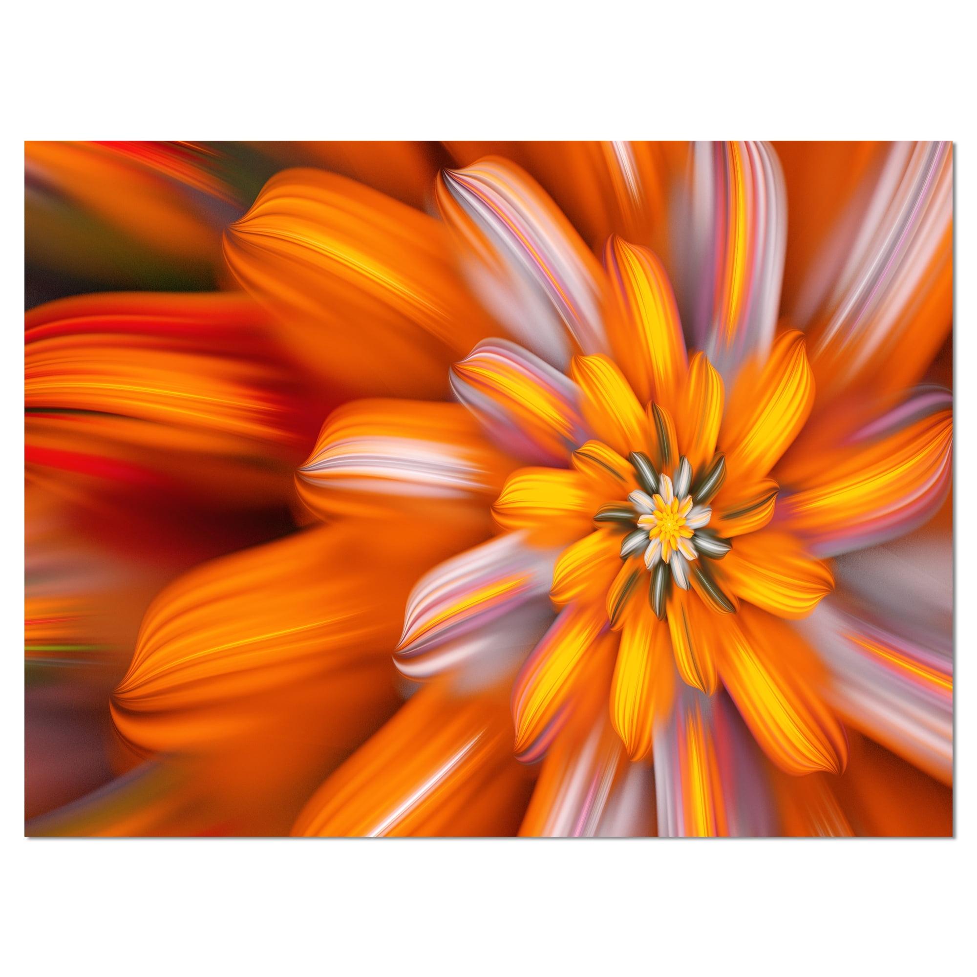 Massive Orange Fractal Flower 60" x 40" Canvas Art Print