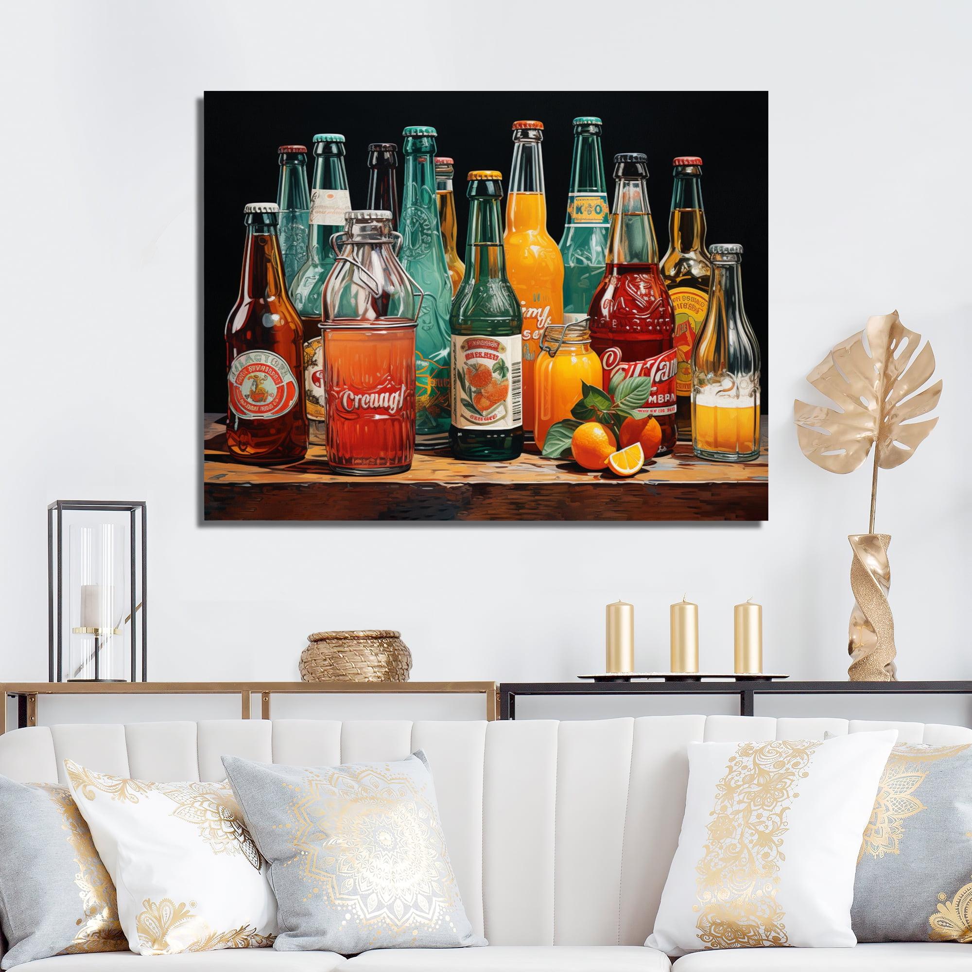Designart "Pop Art 1950S Cocktail EFlow III" Food & Beverage Wall Art Living Room