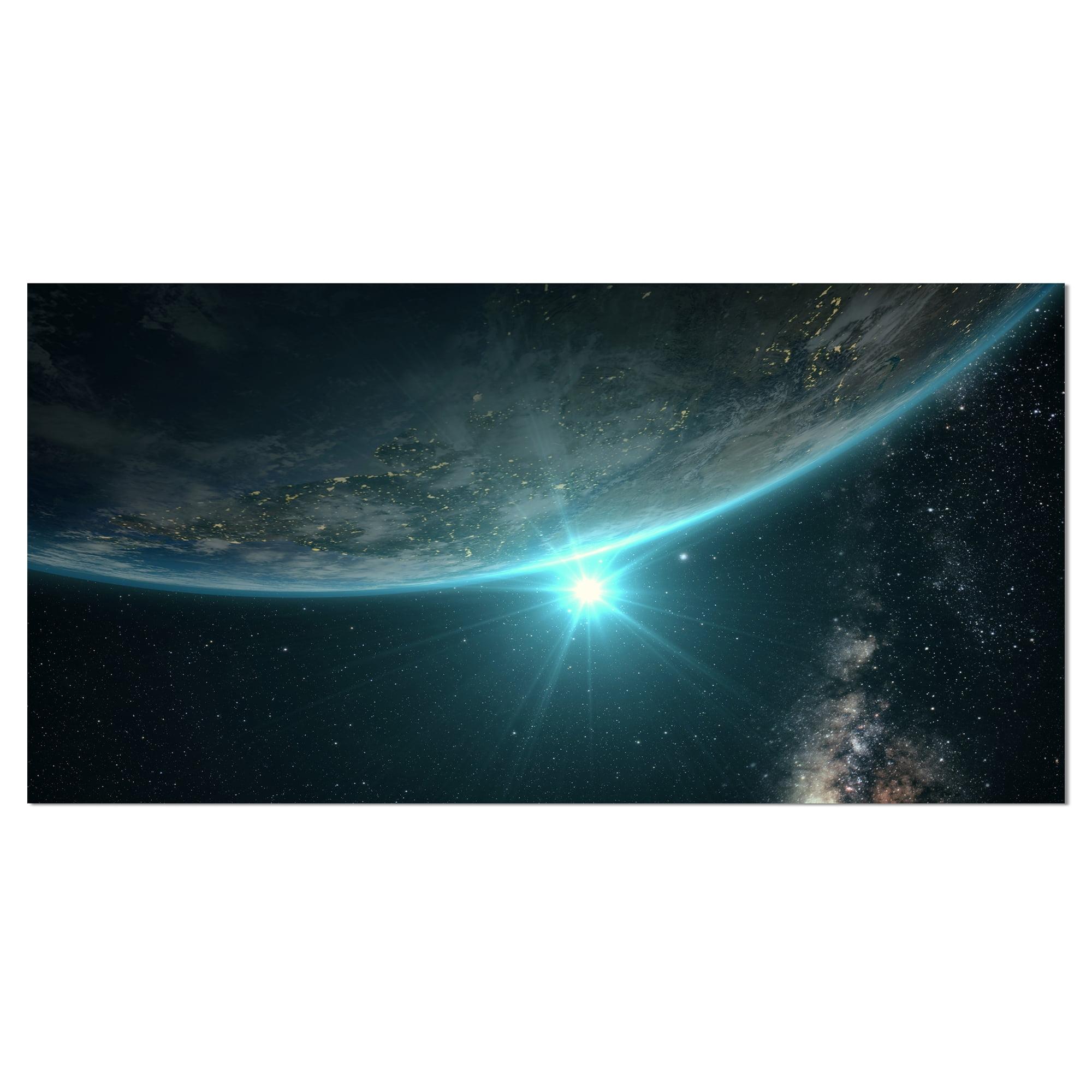 Sunrise in Space Landscape Canvas Print, 32" x 16"