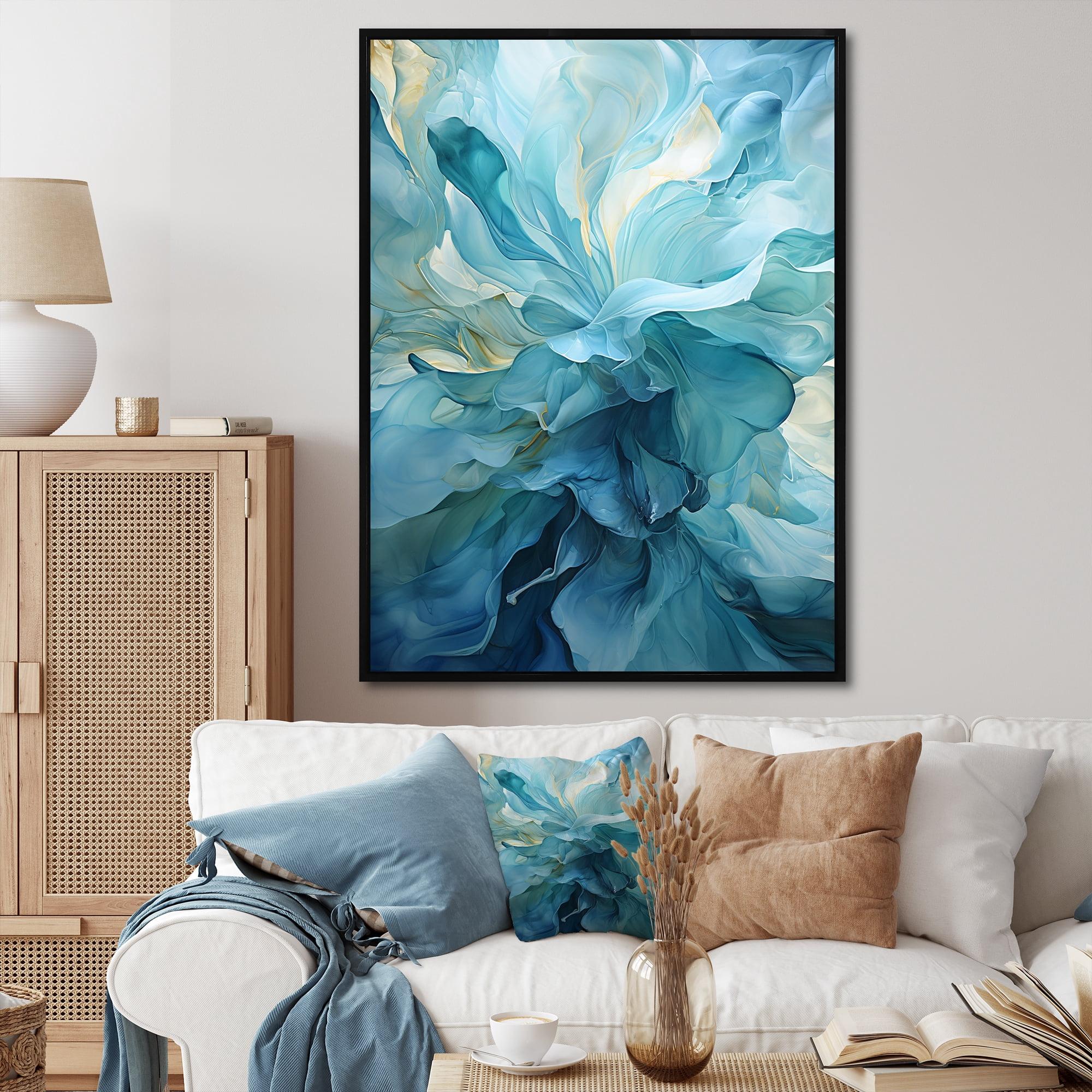Design Art Aqua Blue And White Serenity Swirl IV " Aqua Blue And White Serenity Swirl IV "
