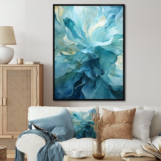 Design Art Aqua Blue And White Serenity Swirl IV " Aqua Blue And White Serenity Swirl IV "
