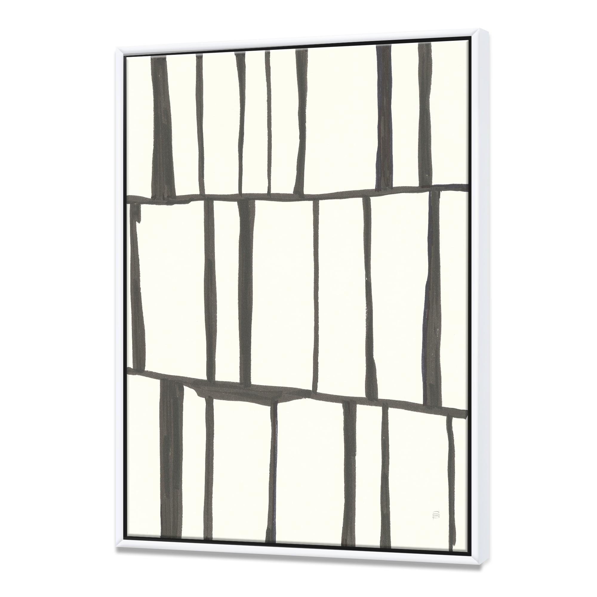 Designart ' minimalist black and white I ' Transitional Framed Canvas