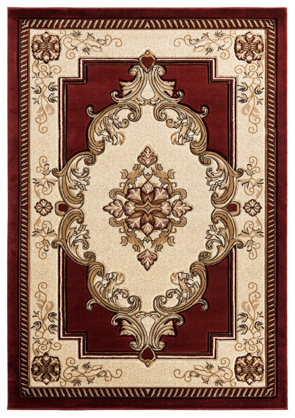 Designer Home Swan Area Rug 2050 10534 Fallon Burgundy Medallion Curls 1' 10" x 2' 8" Rectangle