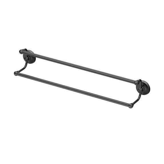 Designer II 24" Wall Mounted Double Towel Bar, 2 Bar Towel Rack