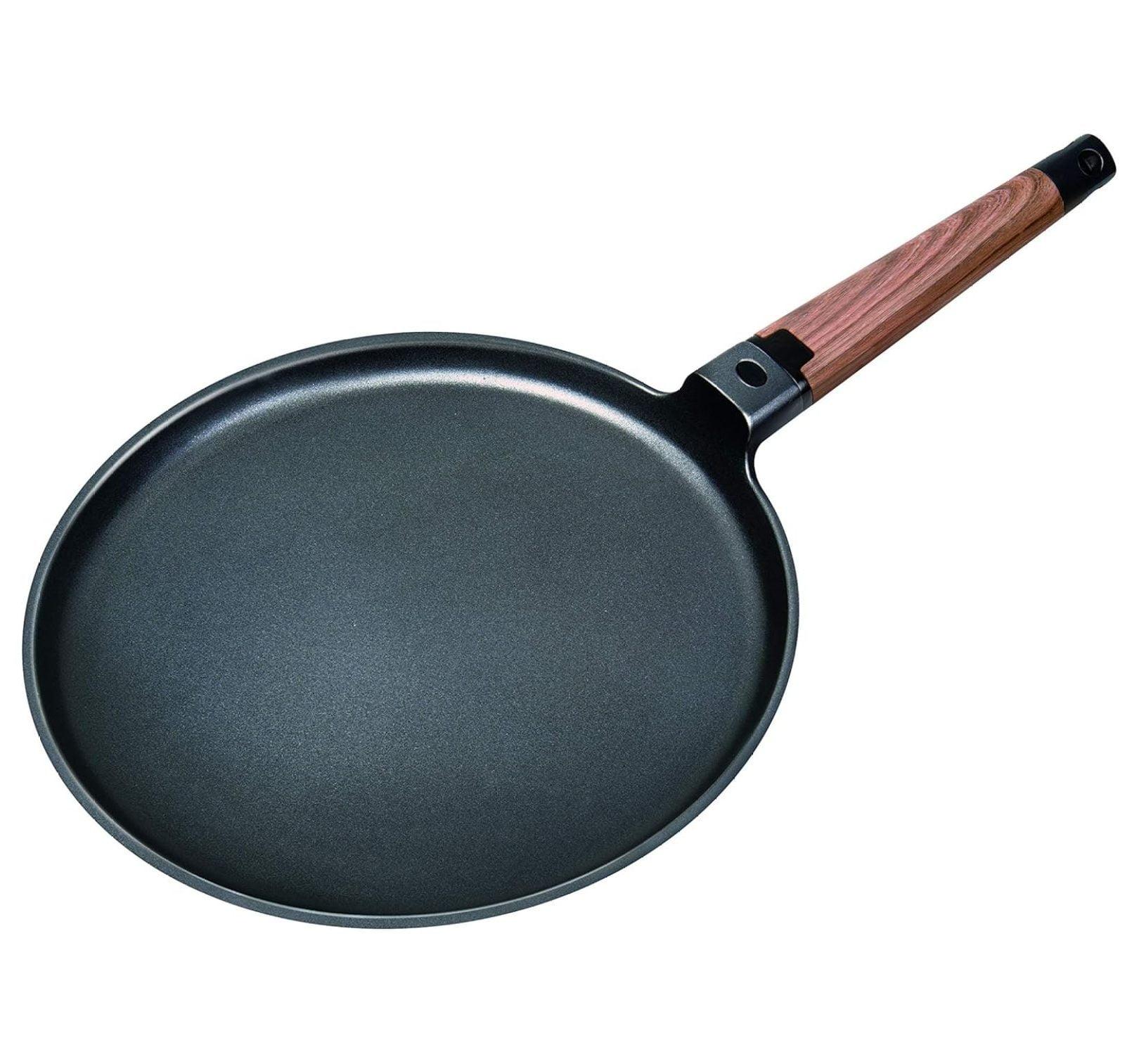 11" Black Non-Stick Cast Aluminum Crepe Pan with Detachable Handle