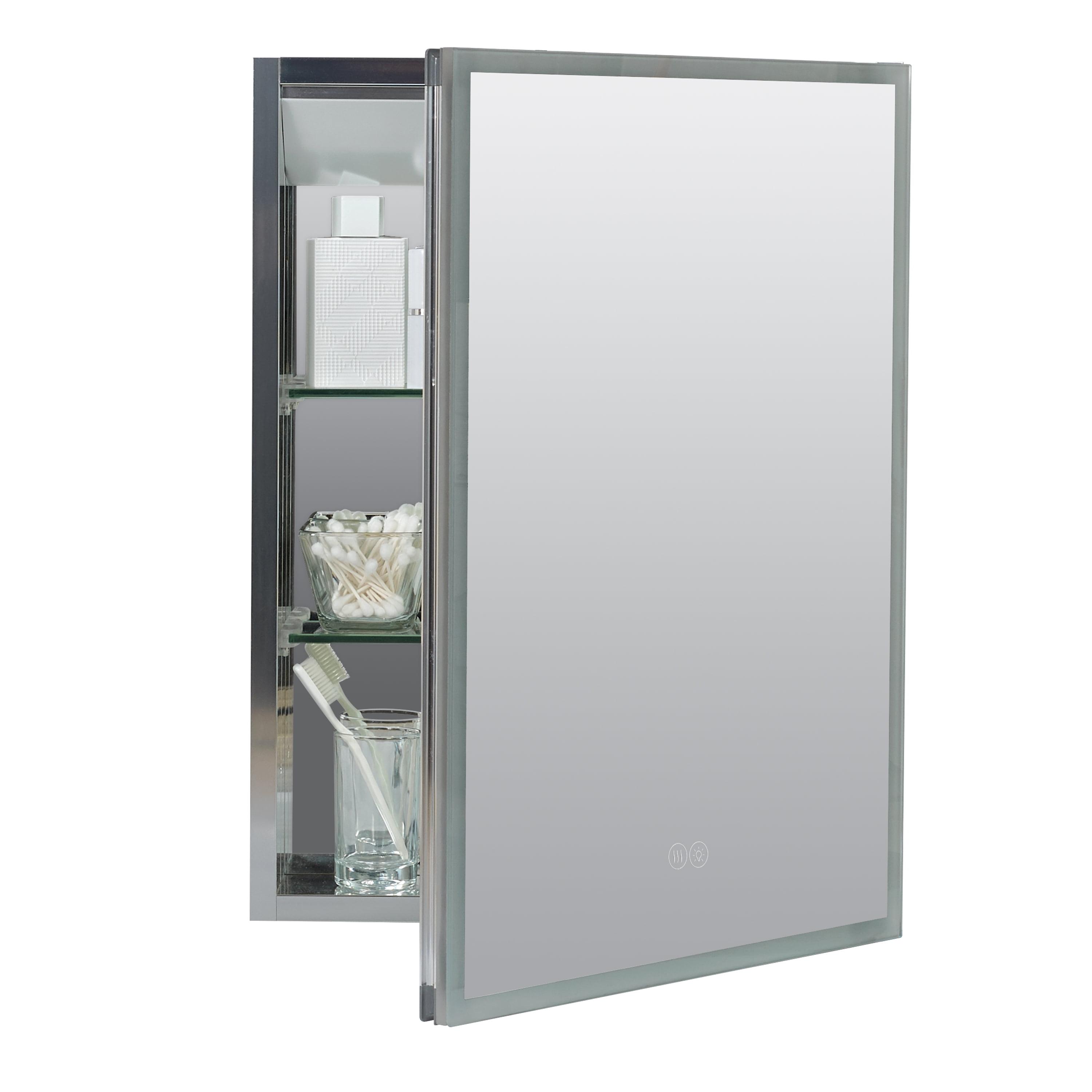 17.7000'' W 23.5000'' H Recessed Framed Medicine Cabinet Mirror 2 Adjustable