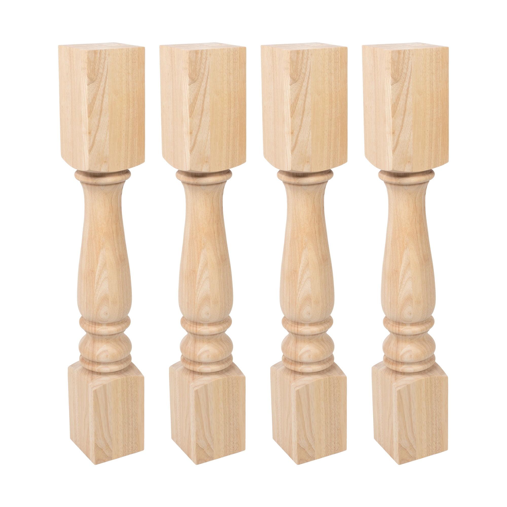 Architectural Products by Outwater L.L.C. Unfinished North American Solid Oak Plain Full Round Kitchen Island Leg (Set of 4)