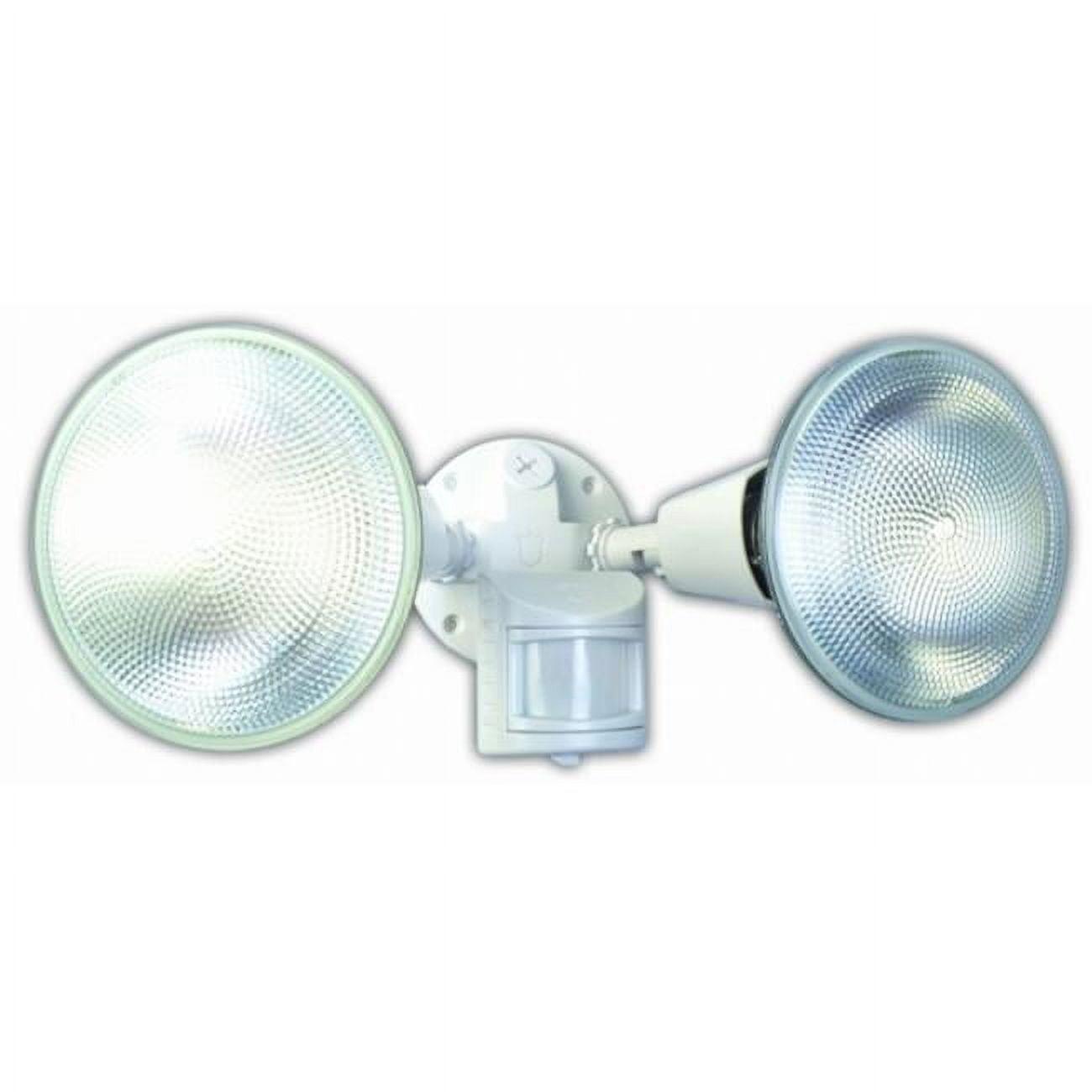 White Motion-Sensing Halogen Outdoor Security Floodlight