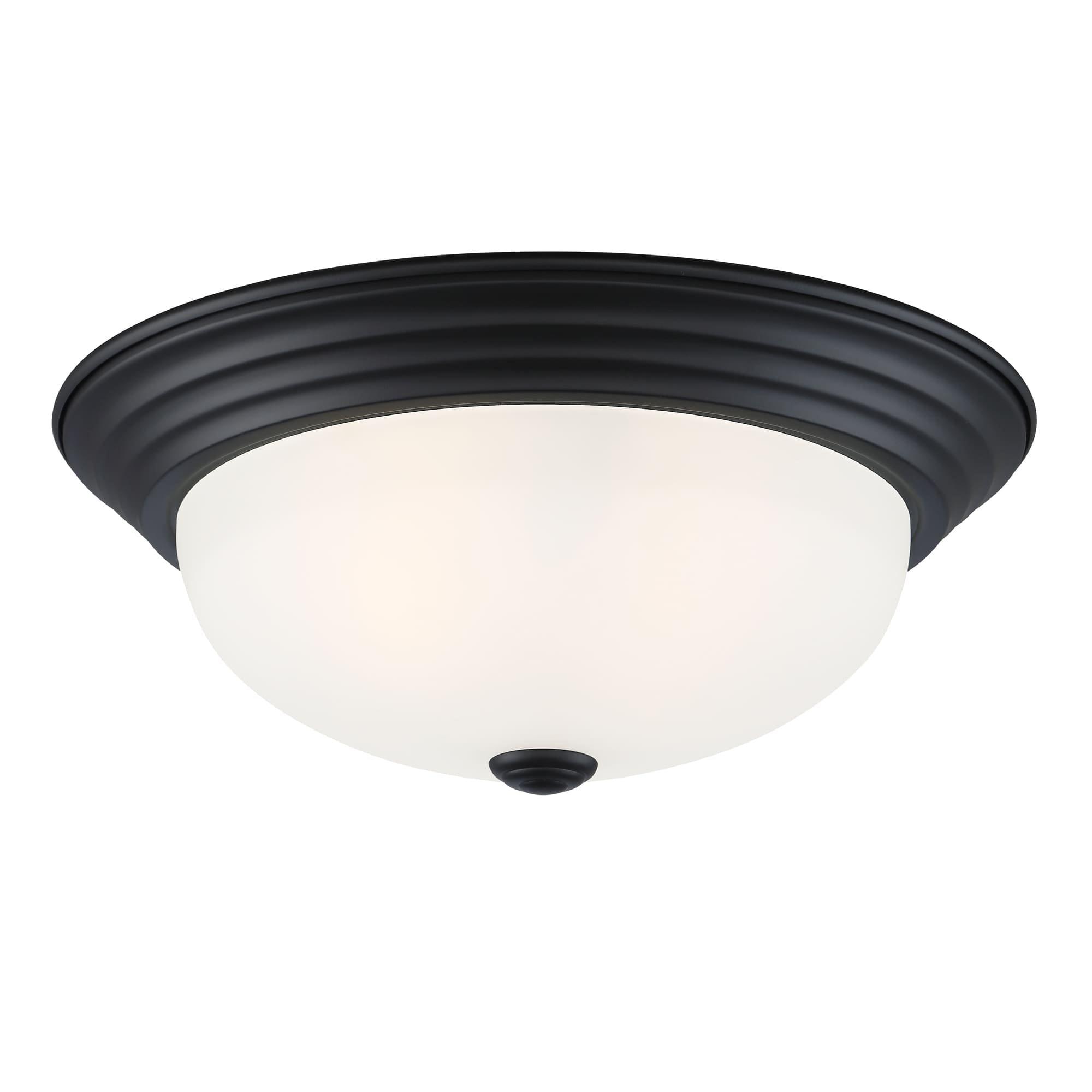 Designers Fountain 13.25 inch 2-Light Matte Black Flush Mount Ceiling Light, 1257M-MB-W
