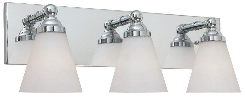 Hudson Chrome 21.75" Modern Wall Bath Bar with White Opal Glass