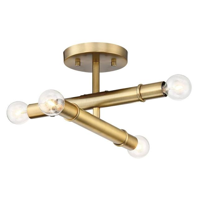 Designers Fountain 92711-OSB Emmett 4 Light Semi-Flush in Old Satin Brass