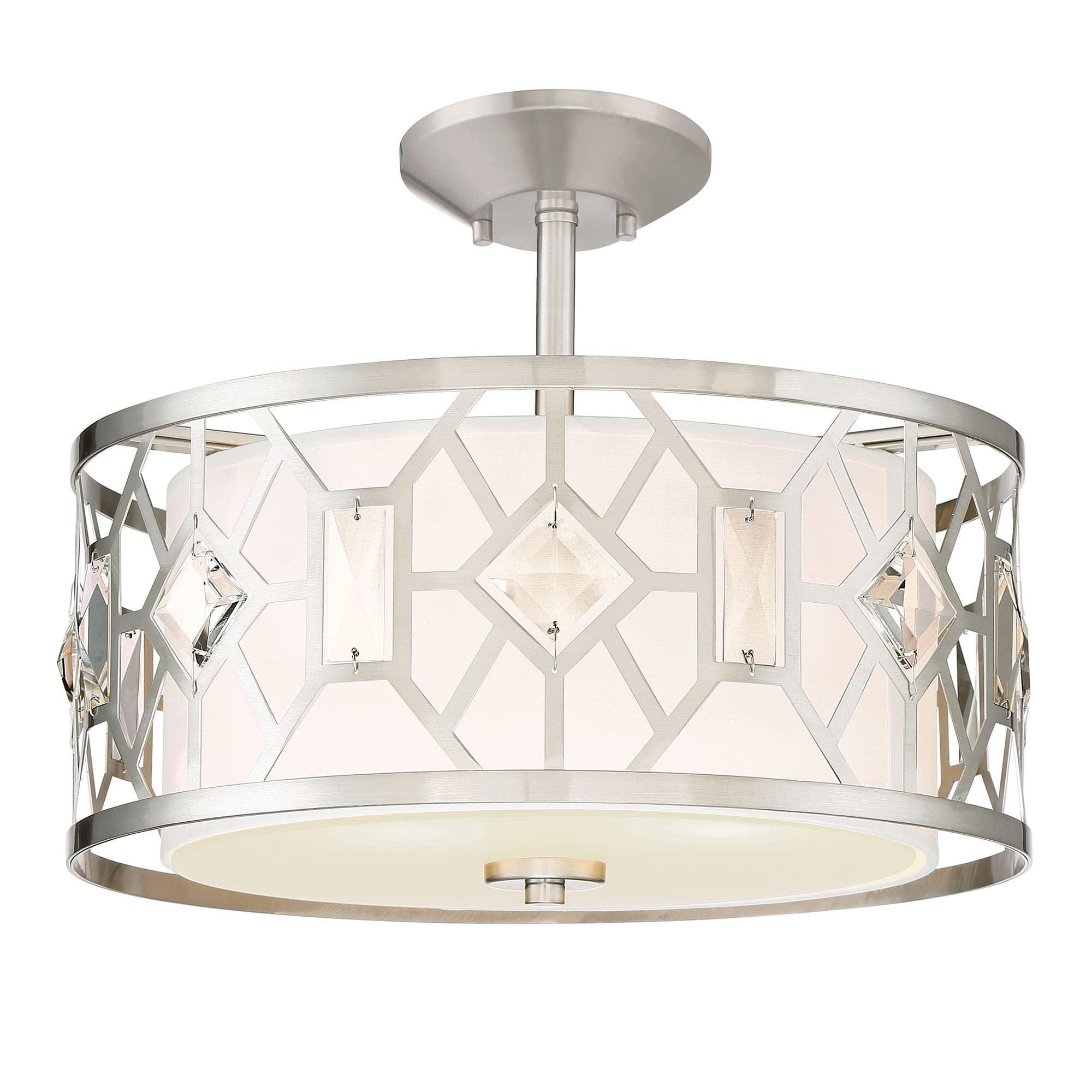 Designers Fountain Brentwood Satin Platinum 2 Light Semi-Flush, 90111-SP
