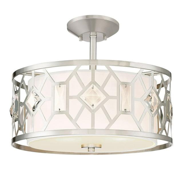 Designers Fountain Brentwood Satin Platinum 2 Light Semi-Flush, 90111-SP