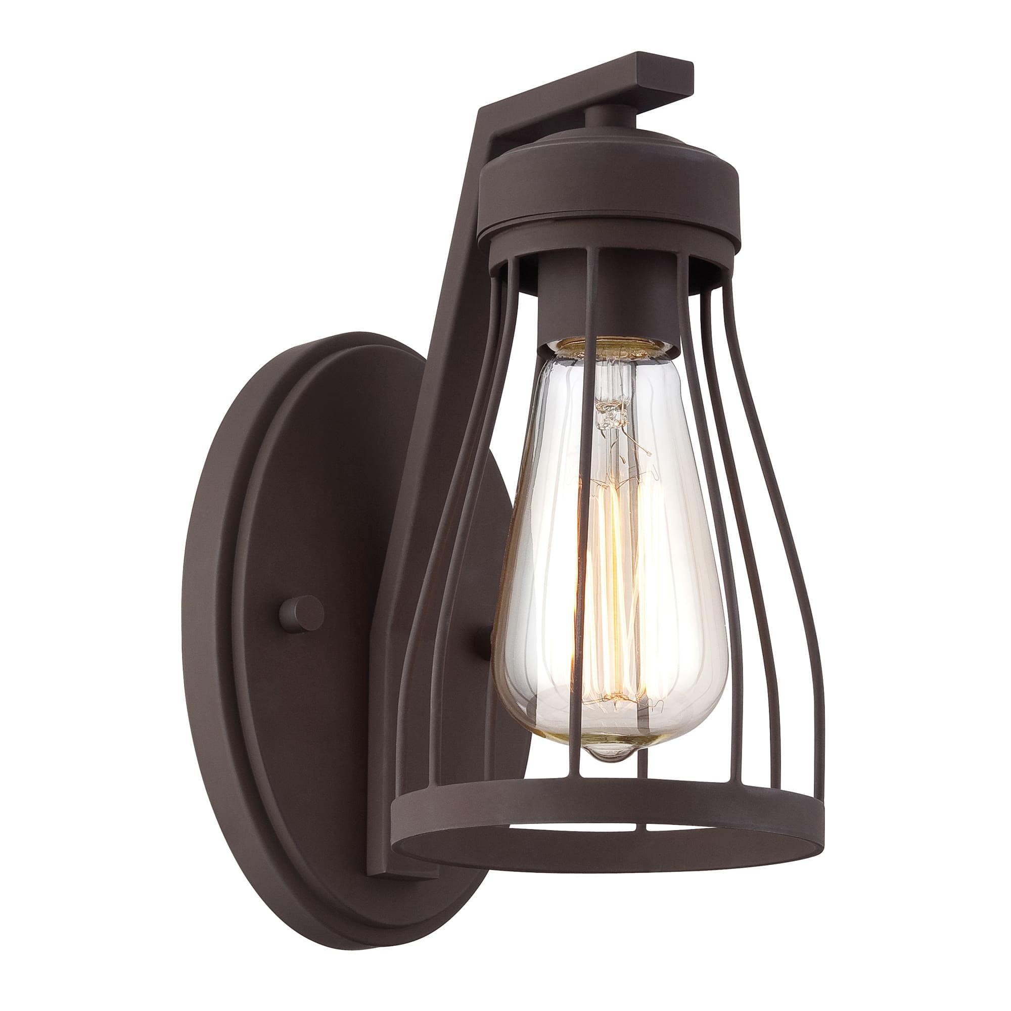 Brooklyn Rustic Bronze Caged Filament Wall Sconce