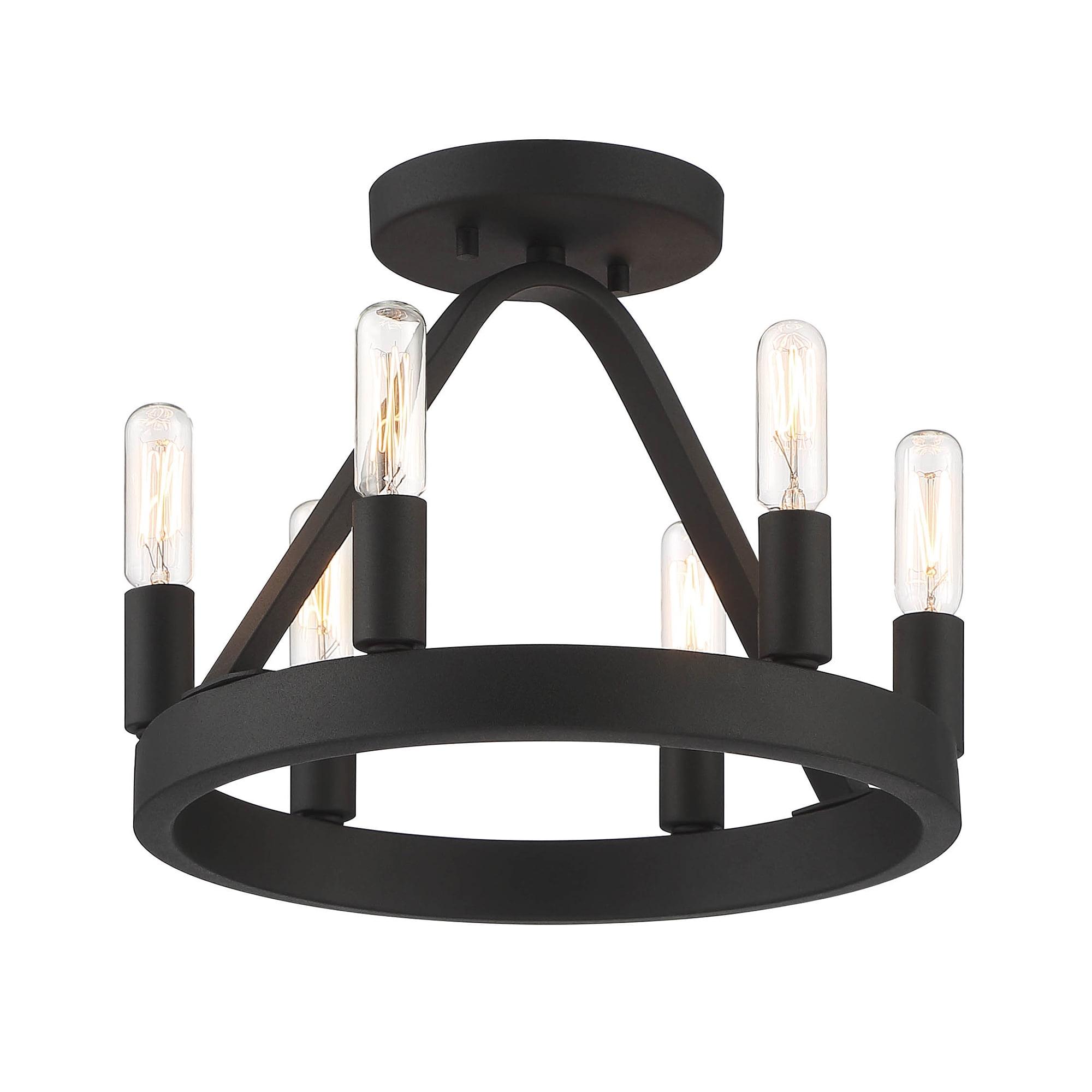 Designers Fountain Carousel 6 Light Black Semi Flush Mount Ceiling Light, D254C-SF-BK