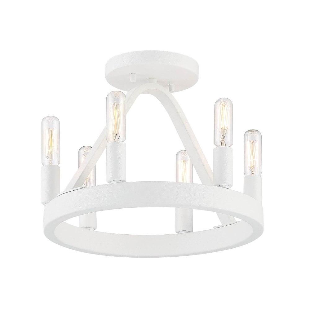 Designers Fountain Carousel 6 Light Matte White Semi Flush Mount Ceiling Light, D254C-SF-MW
