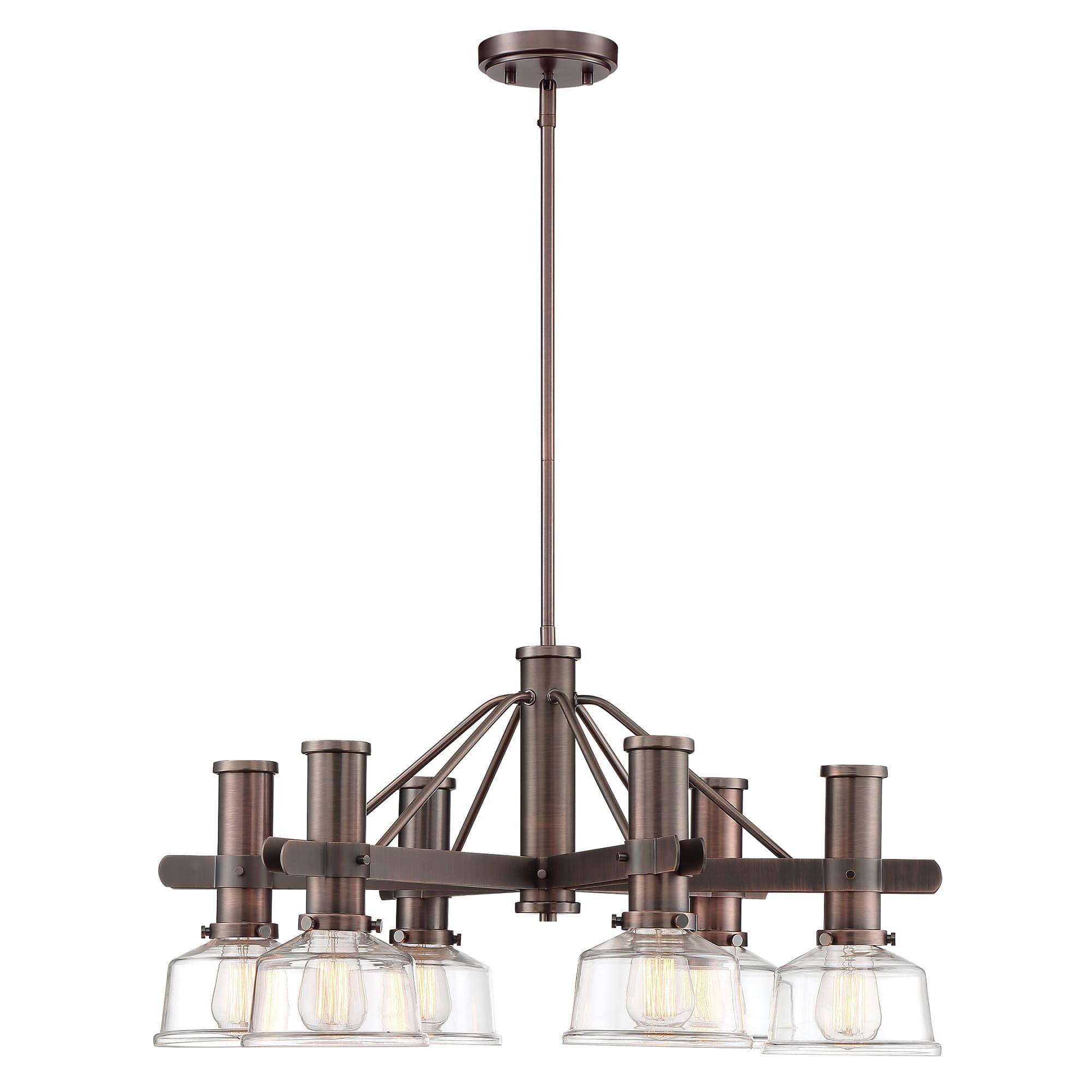 Carson Satin Copper Bronze 6-Light Modern Farmhouse Chandelier