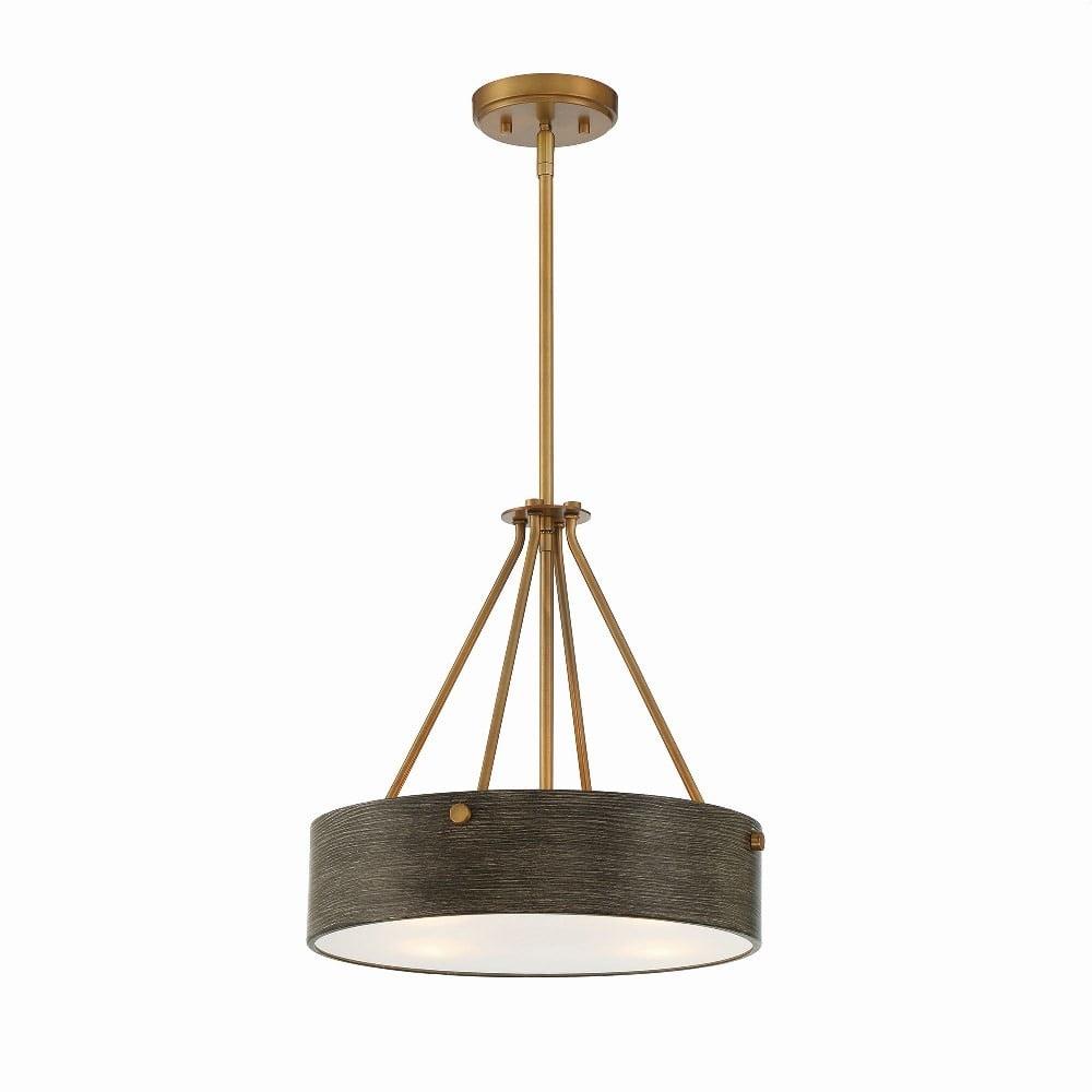 Erba Old Satin Brass 16" Mini Pendant with Incandescent and LED Compatibility