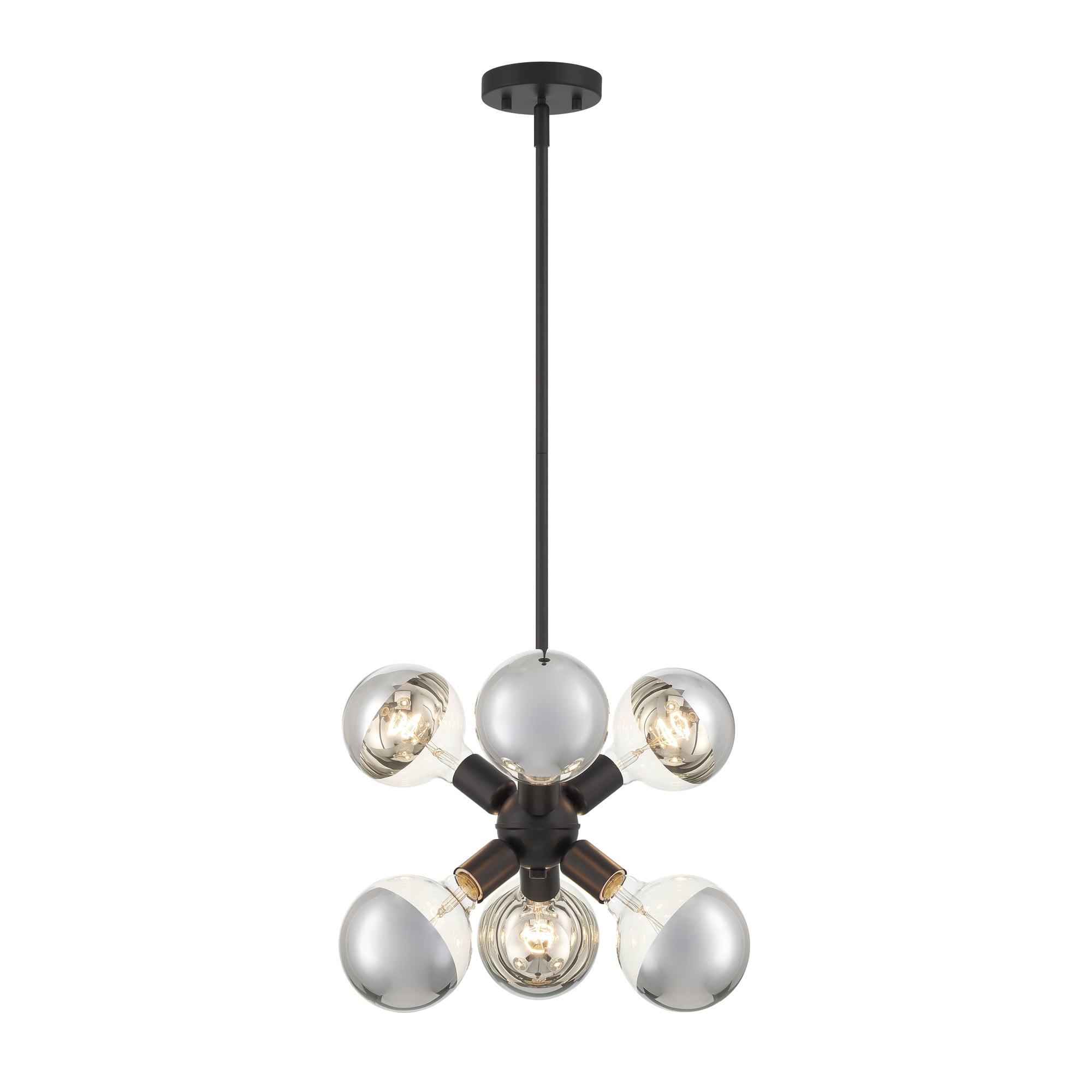 Gambit 6-Light 7'' Matte Black Mid-Century Modern Pendant