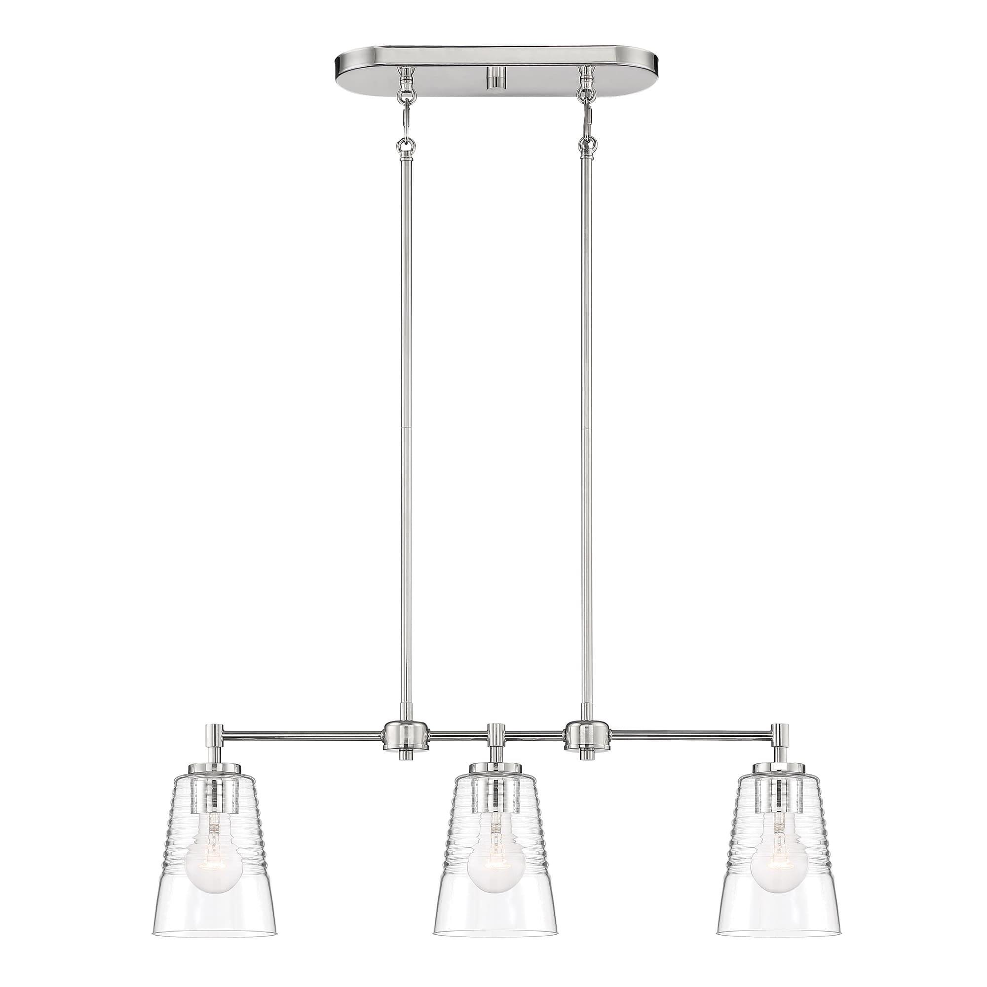 Ingo Urban Chic 30" Polished Nickel Island Pendant with Clear Glass