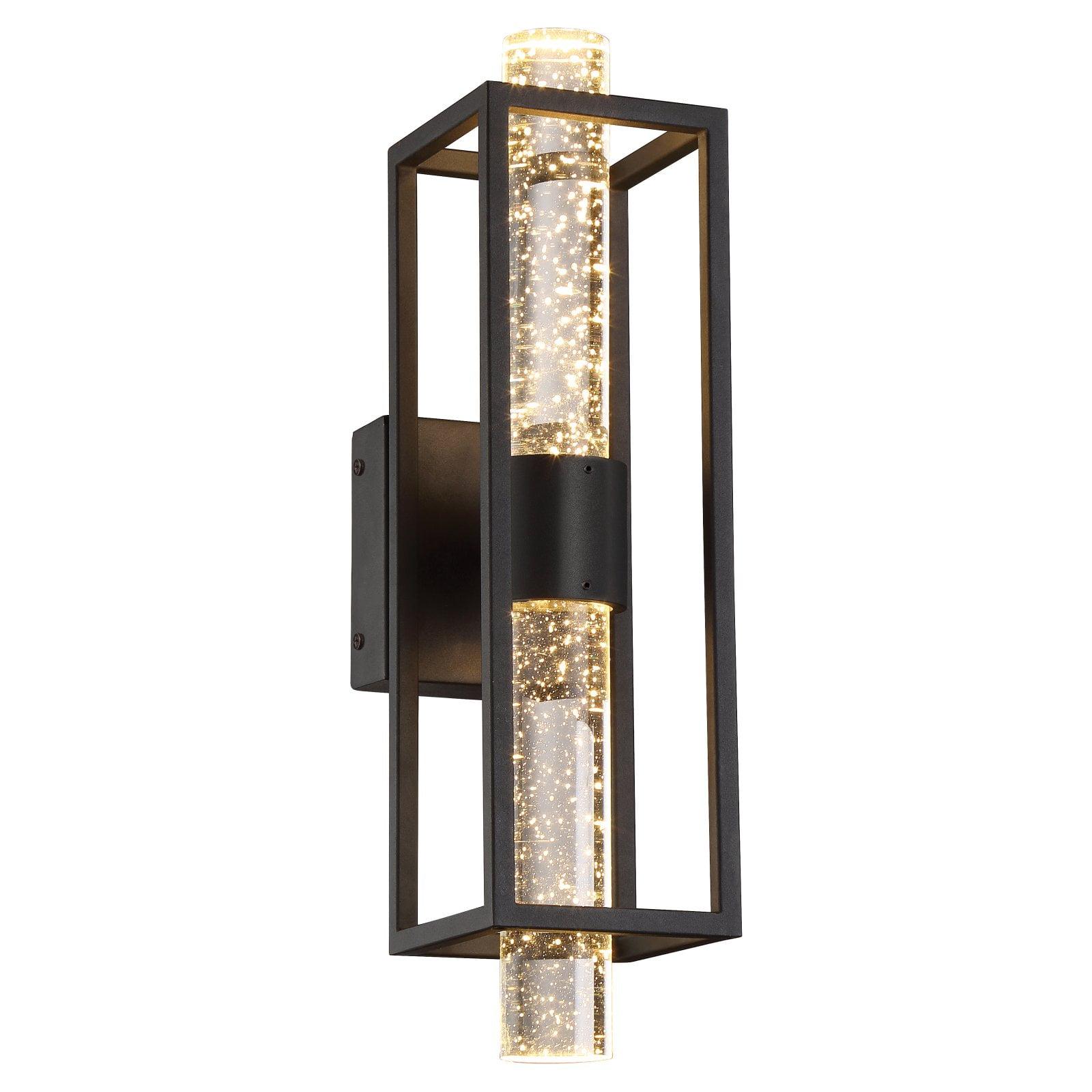 Aloft Black LED Wall Sconce with Clear Seedy Glass