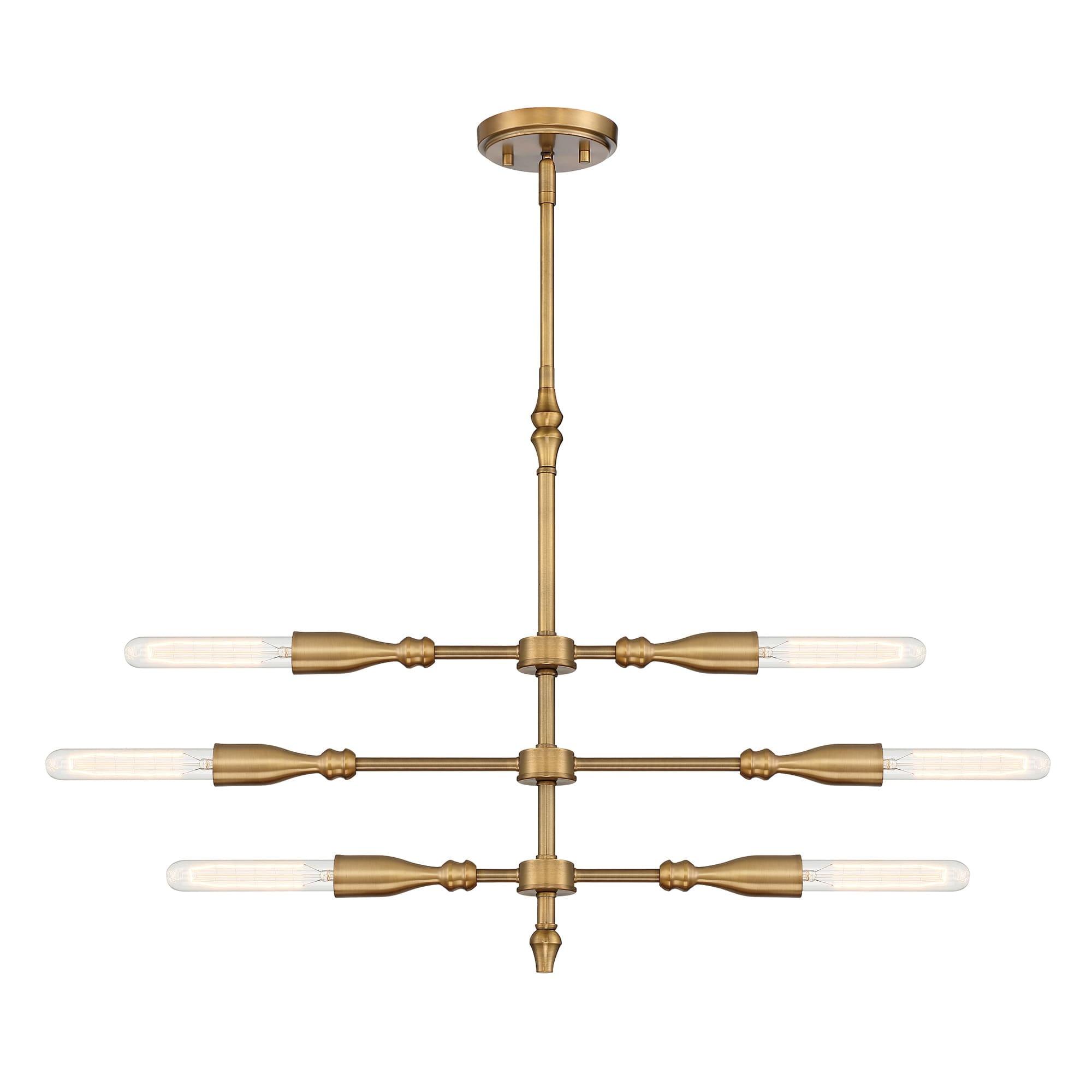 Louise 6-Light Brass and Aluminum Island Chandelier