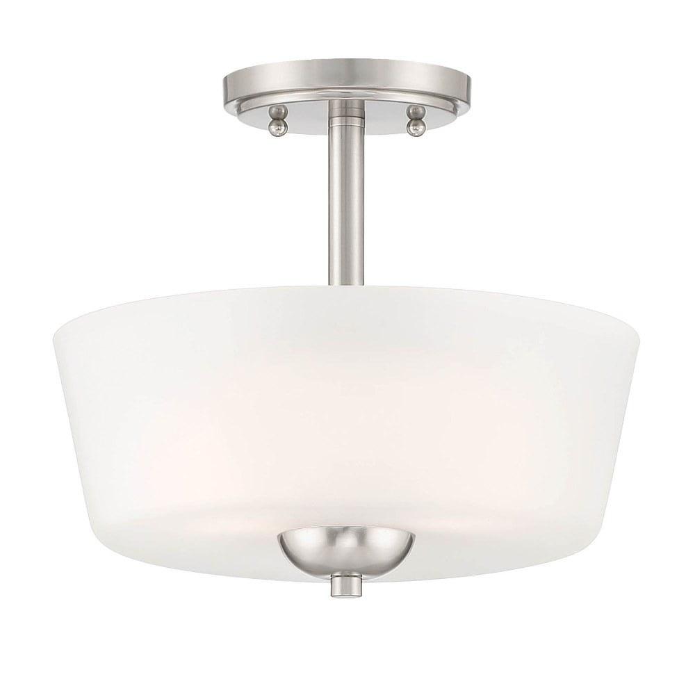 Designers Fountain Malone 2 Light Brushed Nickel Semi Flush Mount Ceiling Light, D267M-SF-BN