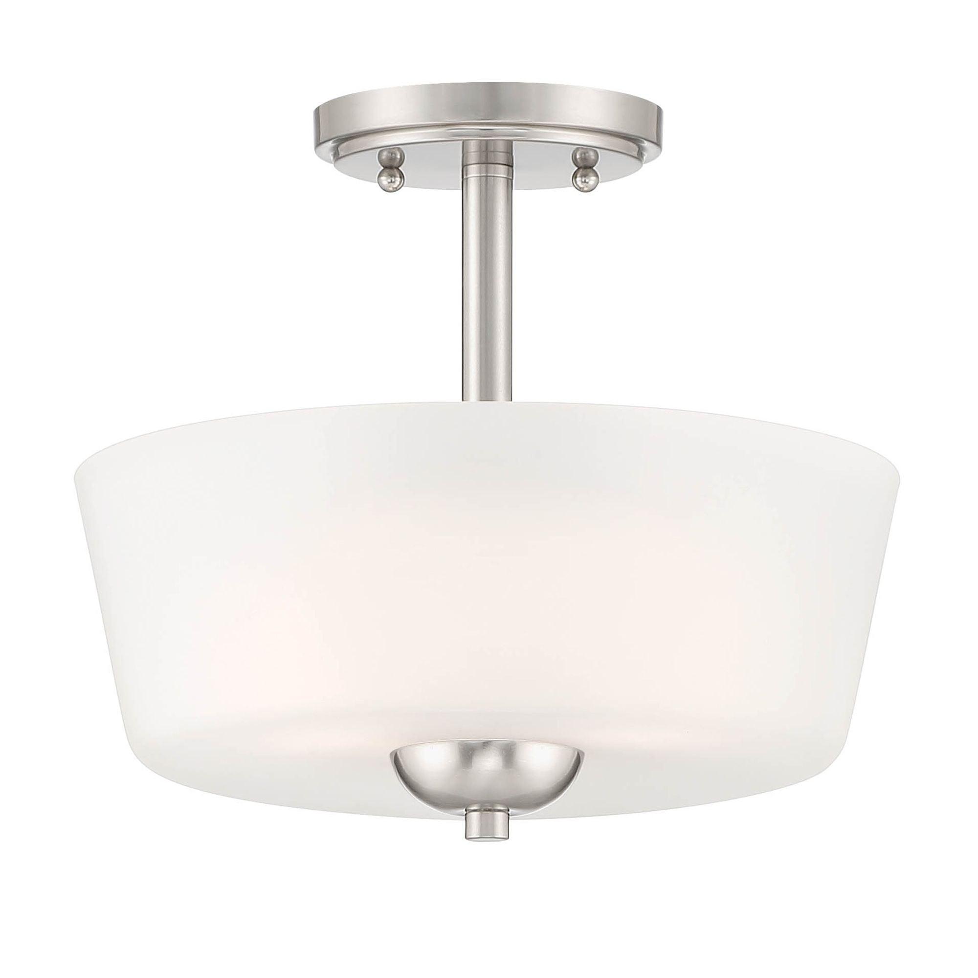 Designers Fountain Malone 2 Light Brushed Nickel Semi Flush Mount Ceiling Light, D267M-SF-BN
