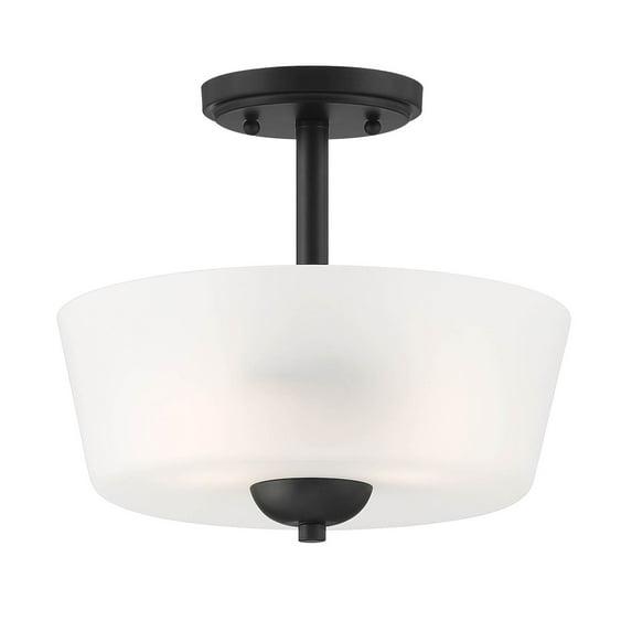 Designers Fountain Malone 2 Light Matte Black Semi Flush Mount Ceiling Light, D267M-SF-MB