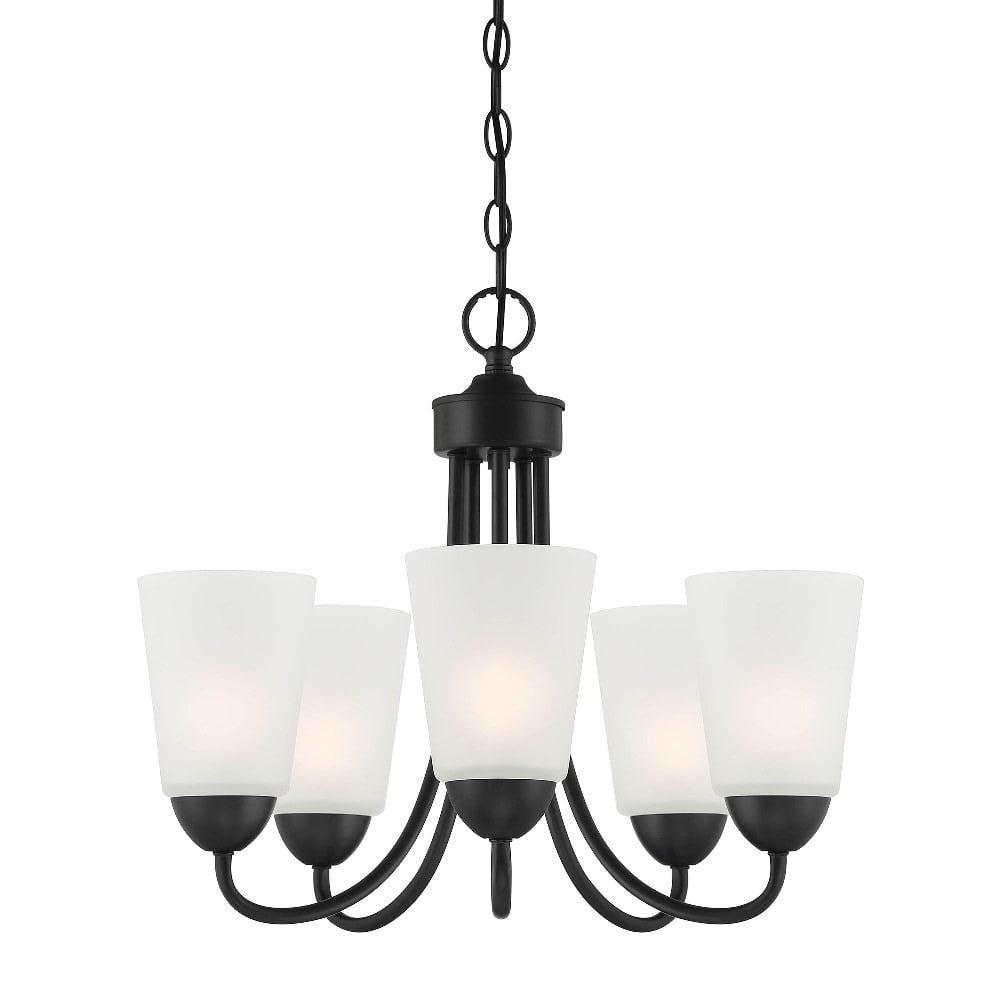 Designers Fountain Malone 5 Light Matte Black Chandelier, D267M-5CH-MB