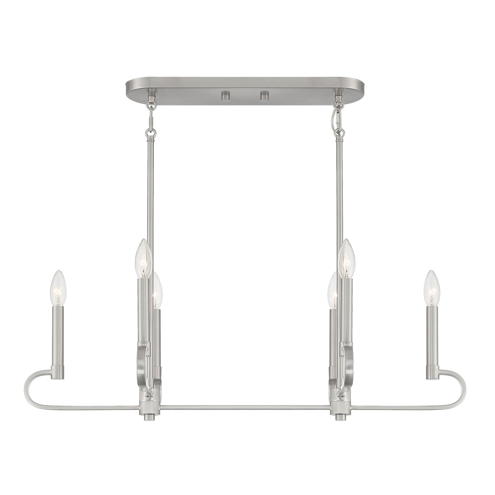 Transitional Brushed Nickel 6-Light Island Pendant