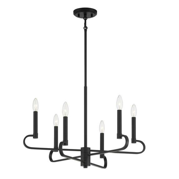 Designers Fountain Summit 6 Light Matte Black Chandelier, D269C-6CH-MB