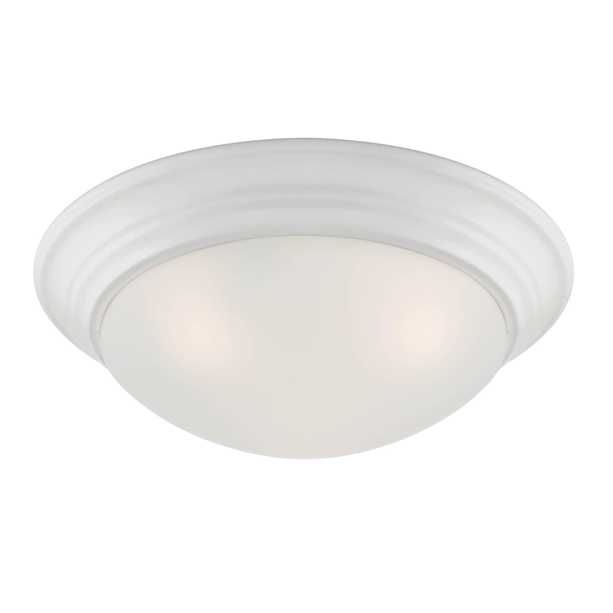 Tap Collection 14" Brushed Nickel 2-Light Indoor/Outdoor Flush Mount