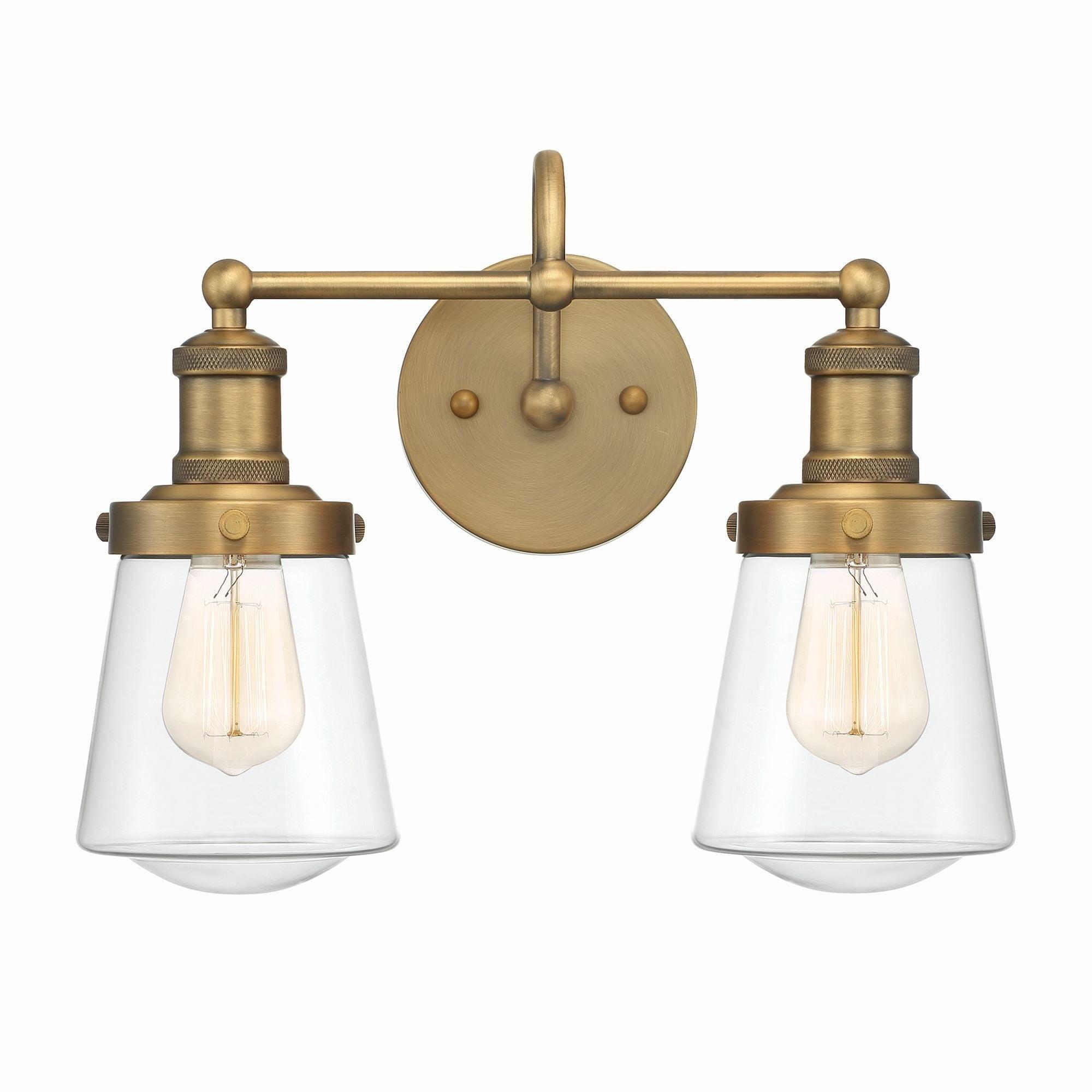 Designers Fountain Taylor 2 Light Old Satin Brass Bathroom Vanity Light Fixture, 69502-OSB