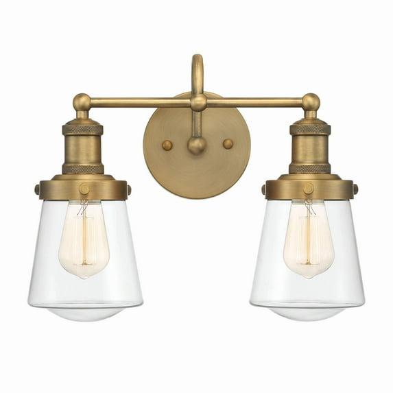Designers Fountain Taylor 2 Light Old Satin Brass Bathroom Vanity Light Fixture, 69502-OSB
