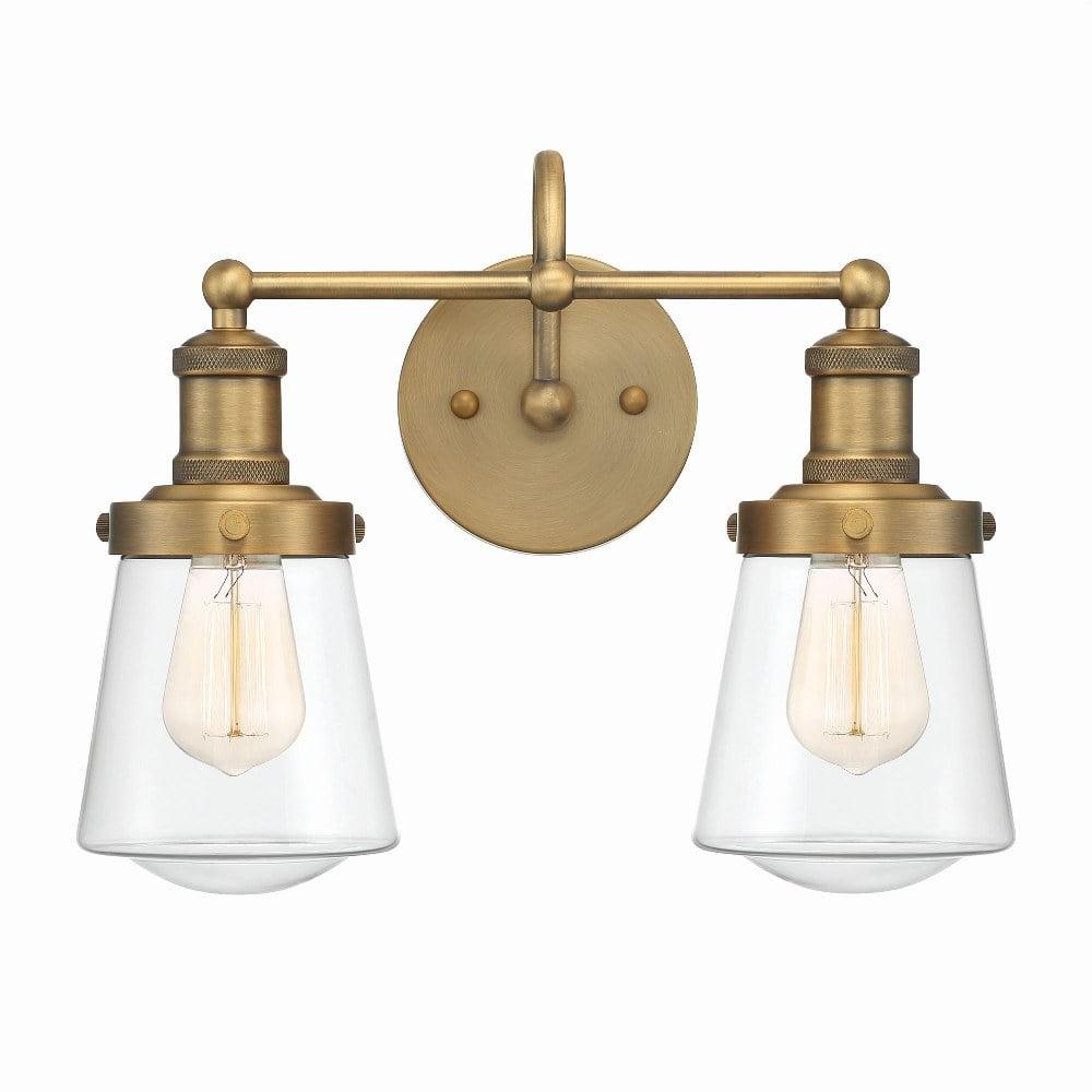 Designers Fountain Taylor 2 Light Old Satin Brass Bathroom Vanity Light Fixture, 69502-OSB
