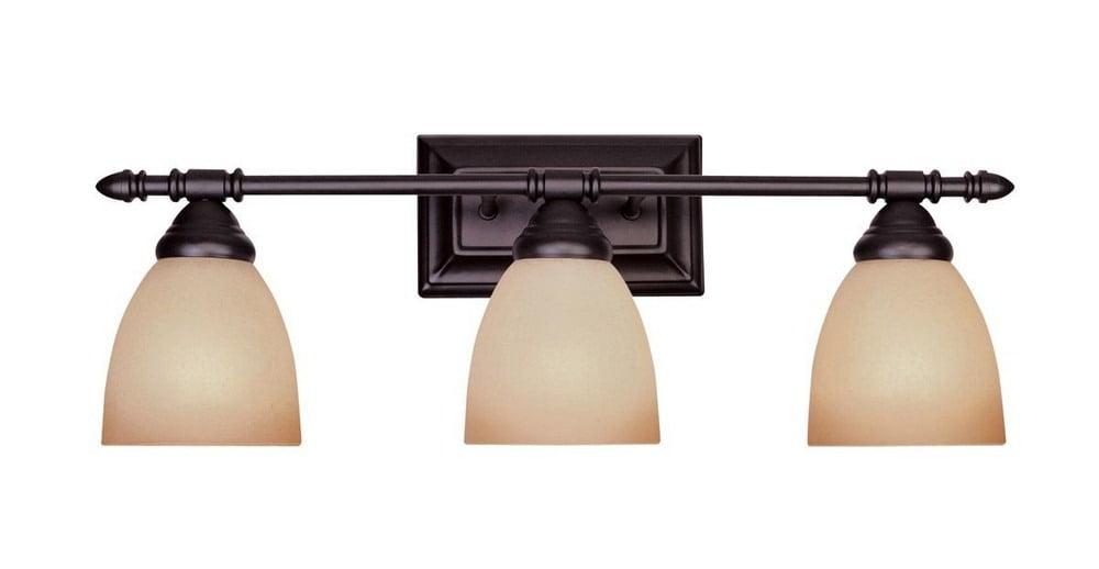 Apollo 24" Oil Rubbed Bronze Bathroom Vanity Light with Amber Glass