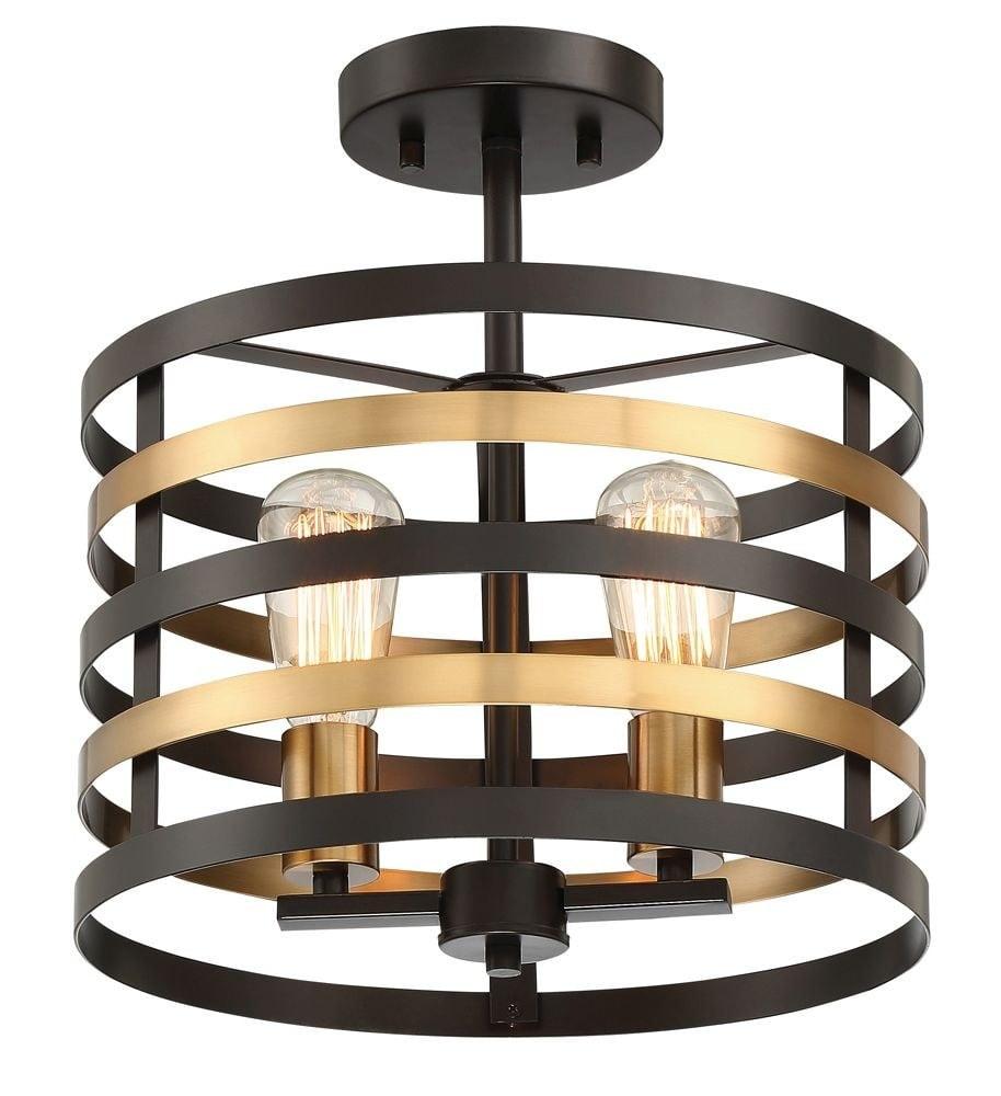 Mya Elegantly Timeless Antique Bronze Glass Drum Pendant Light