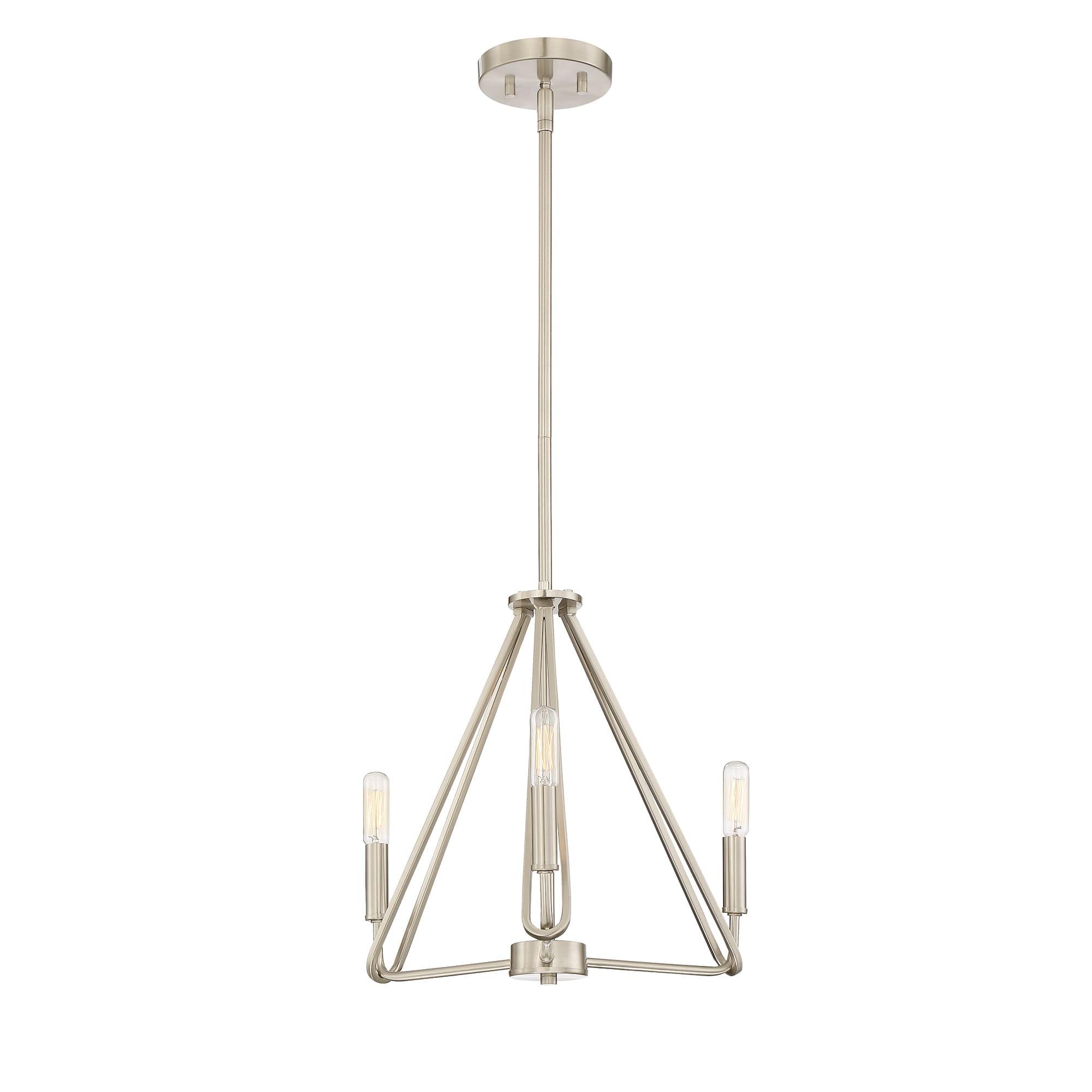 Satin Platinum 16'' Modern Cage Pendant Light