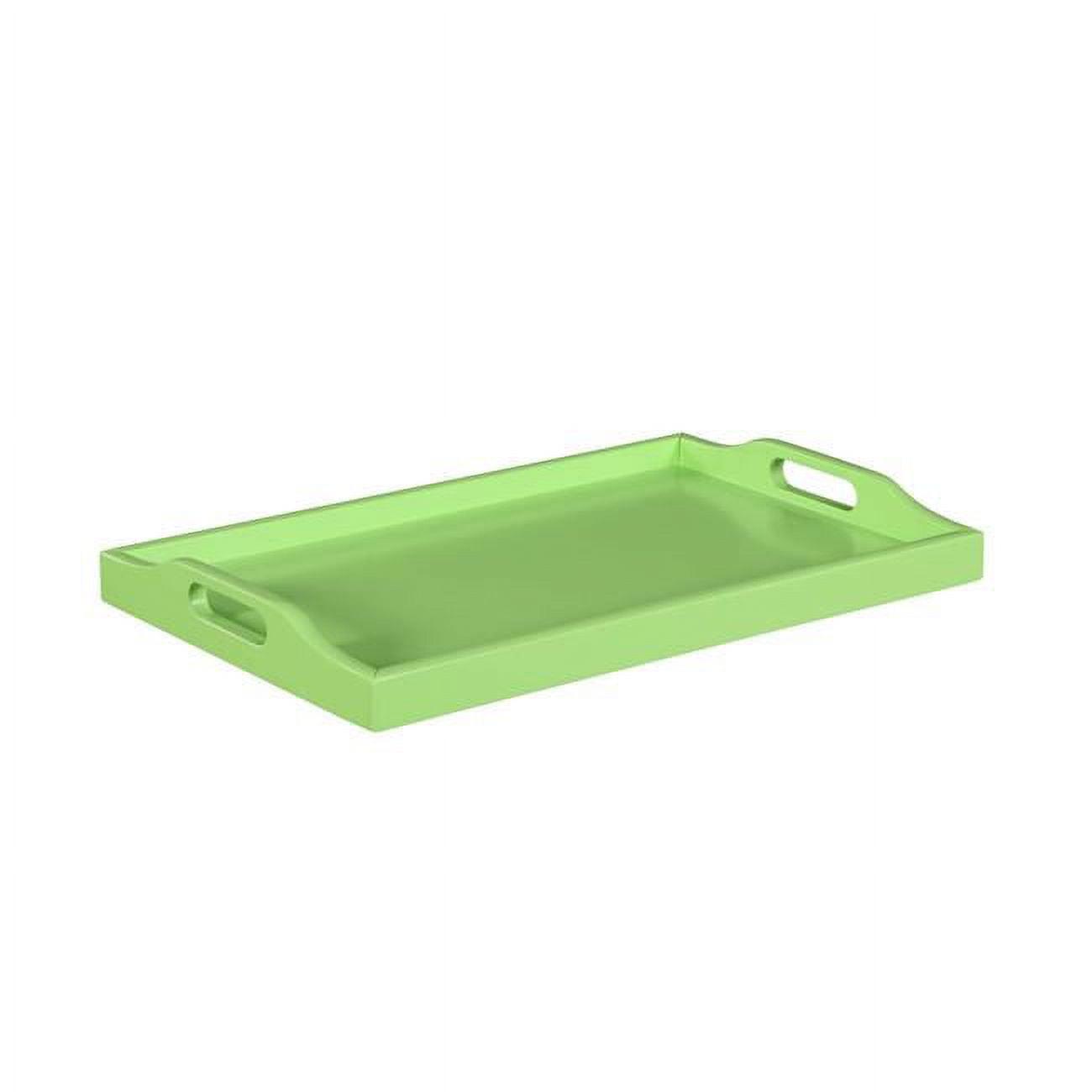 Lime Rubberwood Decorative Serving Tray with Handles