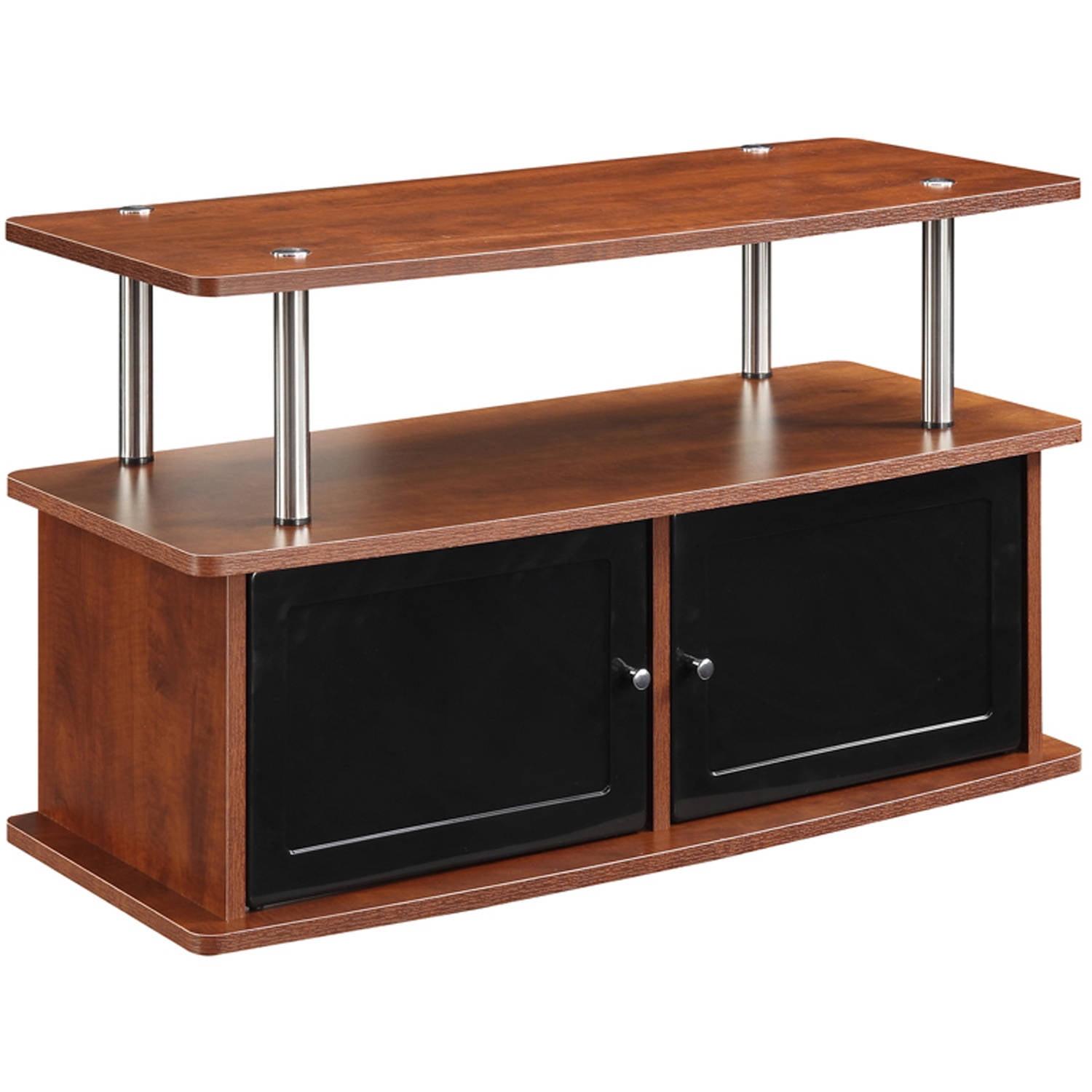 Transitional Cherry Woodgrain 36" TV Stand with Cabinet Storage