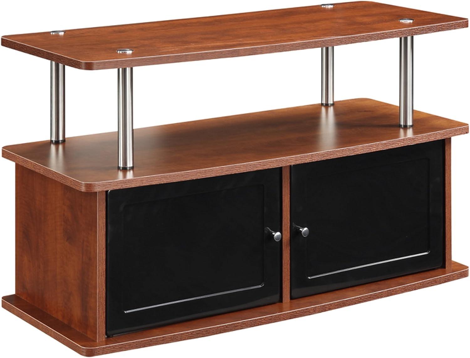 Transitional Cherry Woodgrain 36" TV Stand with Cabinet Storage