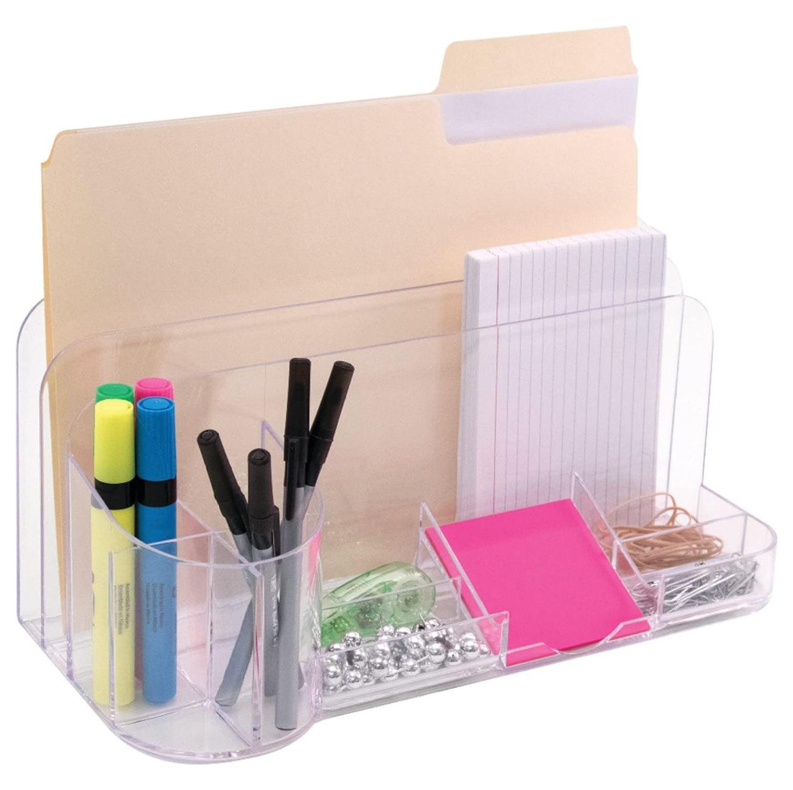 Clear Acrylic 9-Compartment Desktop Organizer