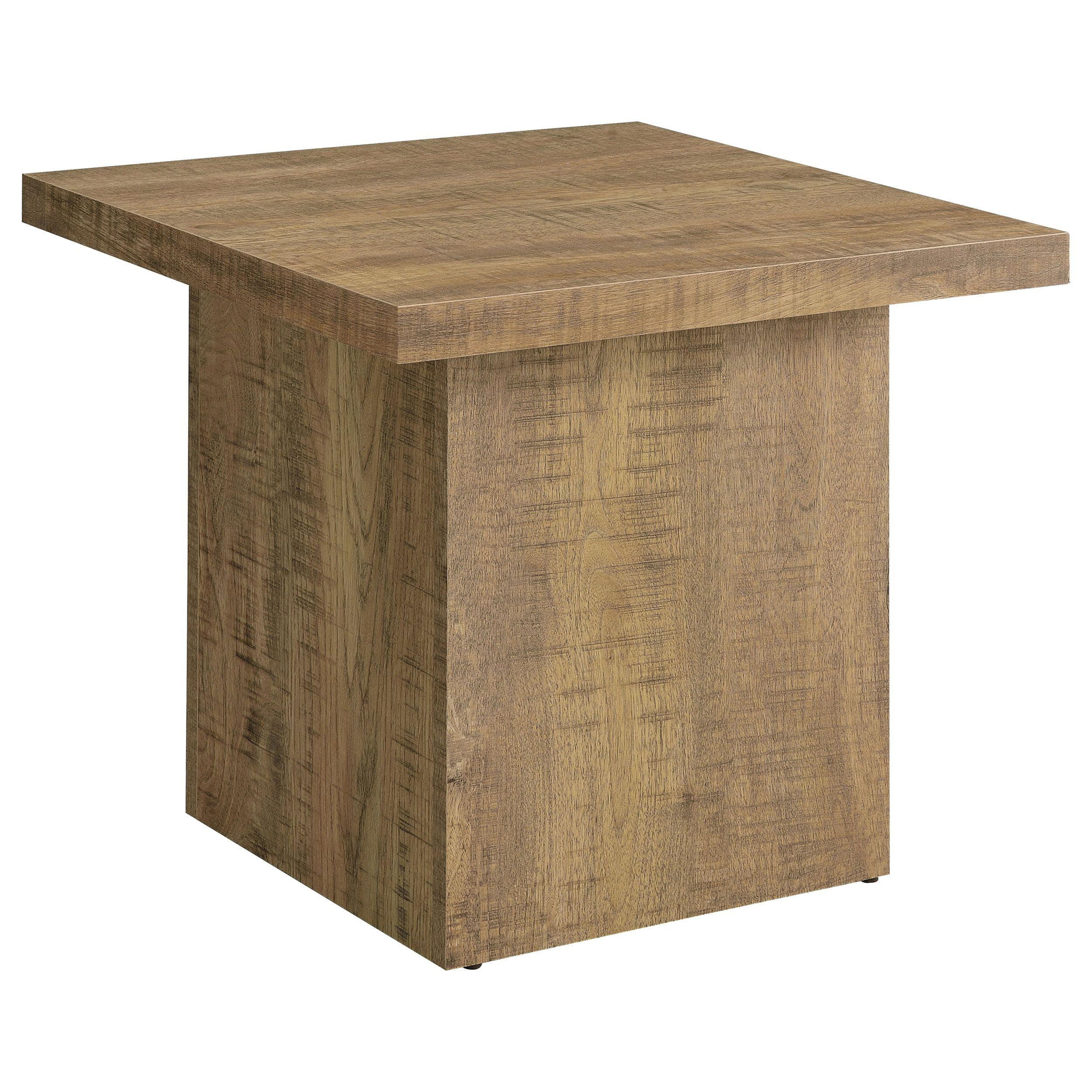 Devar Square Mango Wood End Table with Natural Finish