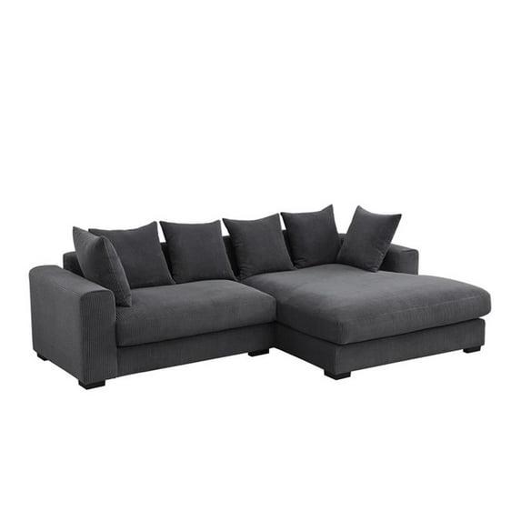 Ebern Designs Oakham Corduroy Upholstered Sectional
