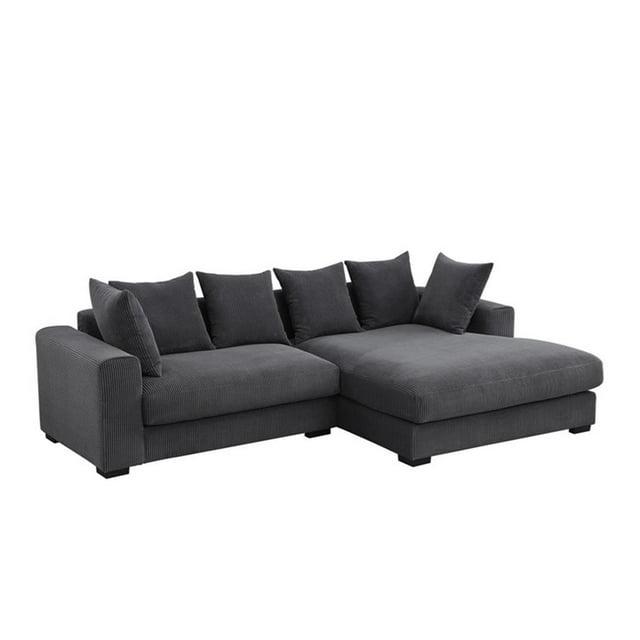 DEVION Furniture Naomi Corduroy Upholstered Sectional