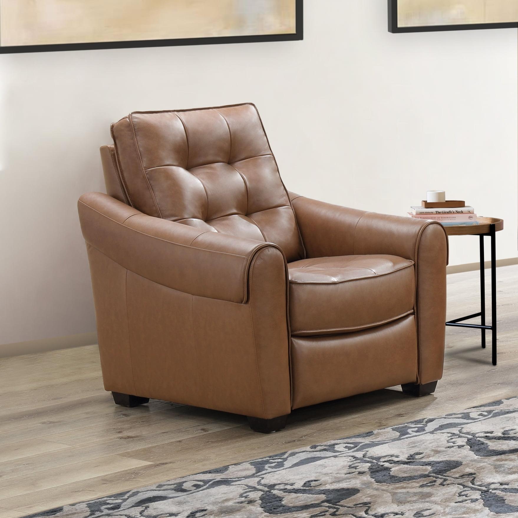 Elliot Camel Top Grain Leather Power Recliner with USB Port