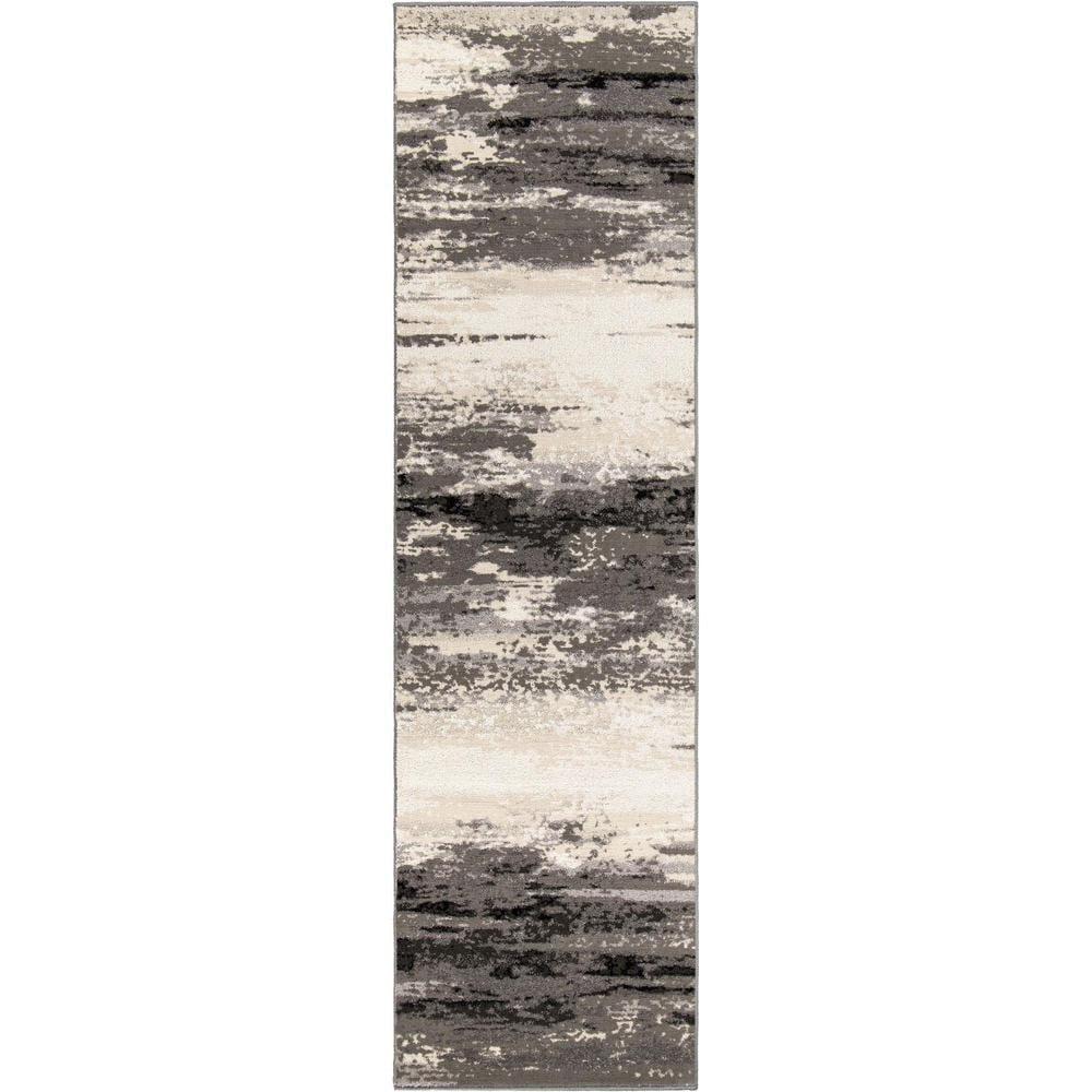 Gray Abstract Tufted Synthetic 5' x 7' Area Rug