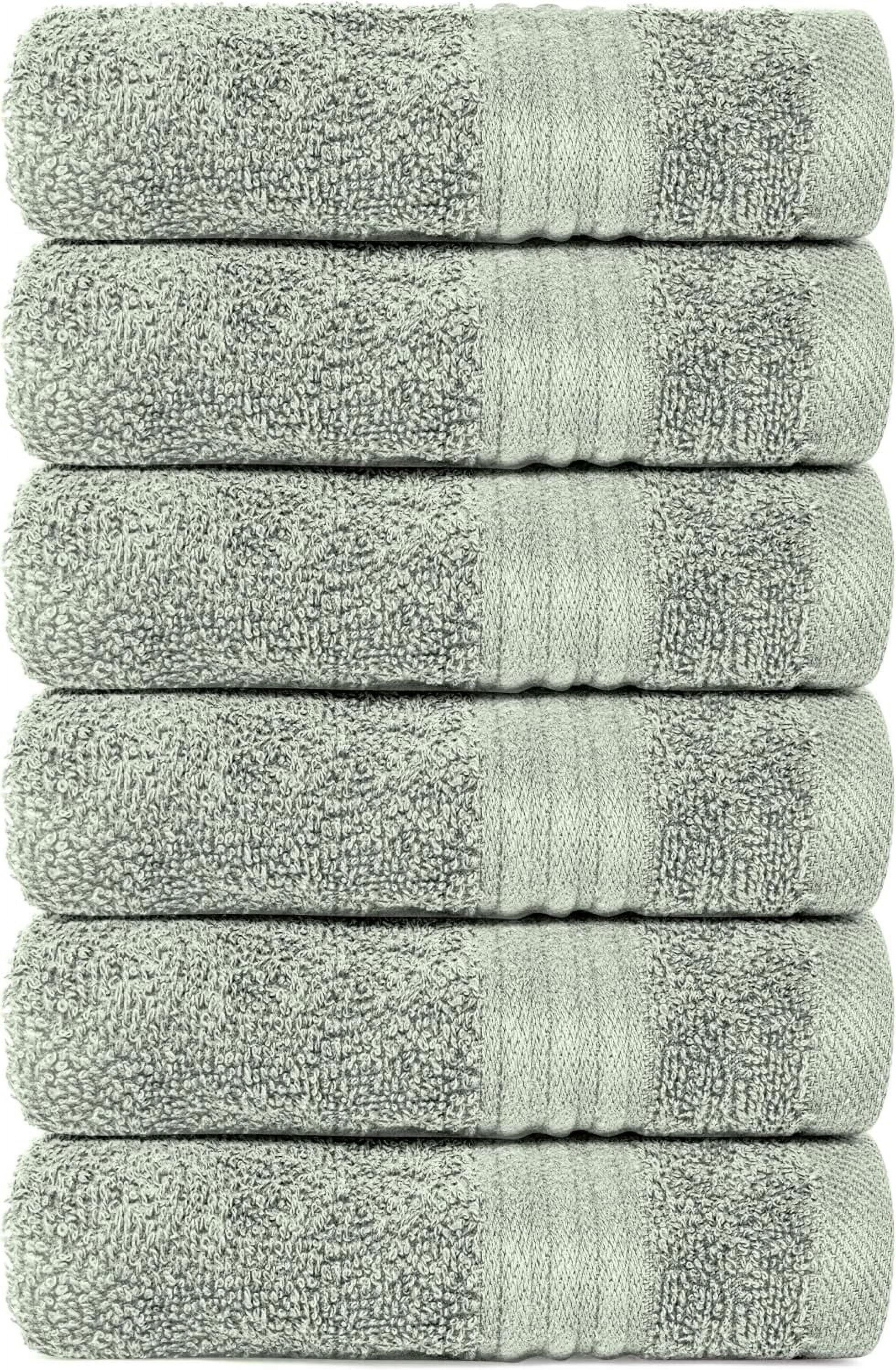 Dewall Maisons Luxurious Soft Green 6-Piece Hand Towel Set - 100% Cotton, Perfect 16" x 28" Size - Ultra-Soft, Highly Absorbent, Ideal for Body, Face, Hands - Enhance Your Bathroom's Style